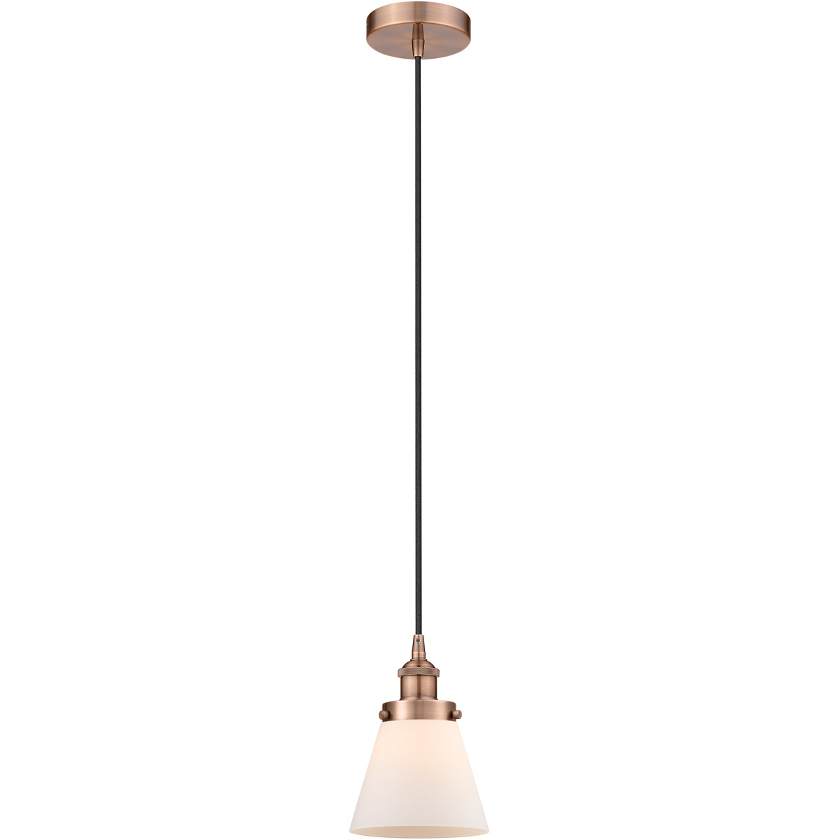 Innovations Lighting 616-1PH-AC-G61-LED Edison Cone LED 6 inch Antique Copper Mini Pendant Ceiling Light