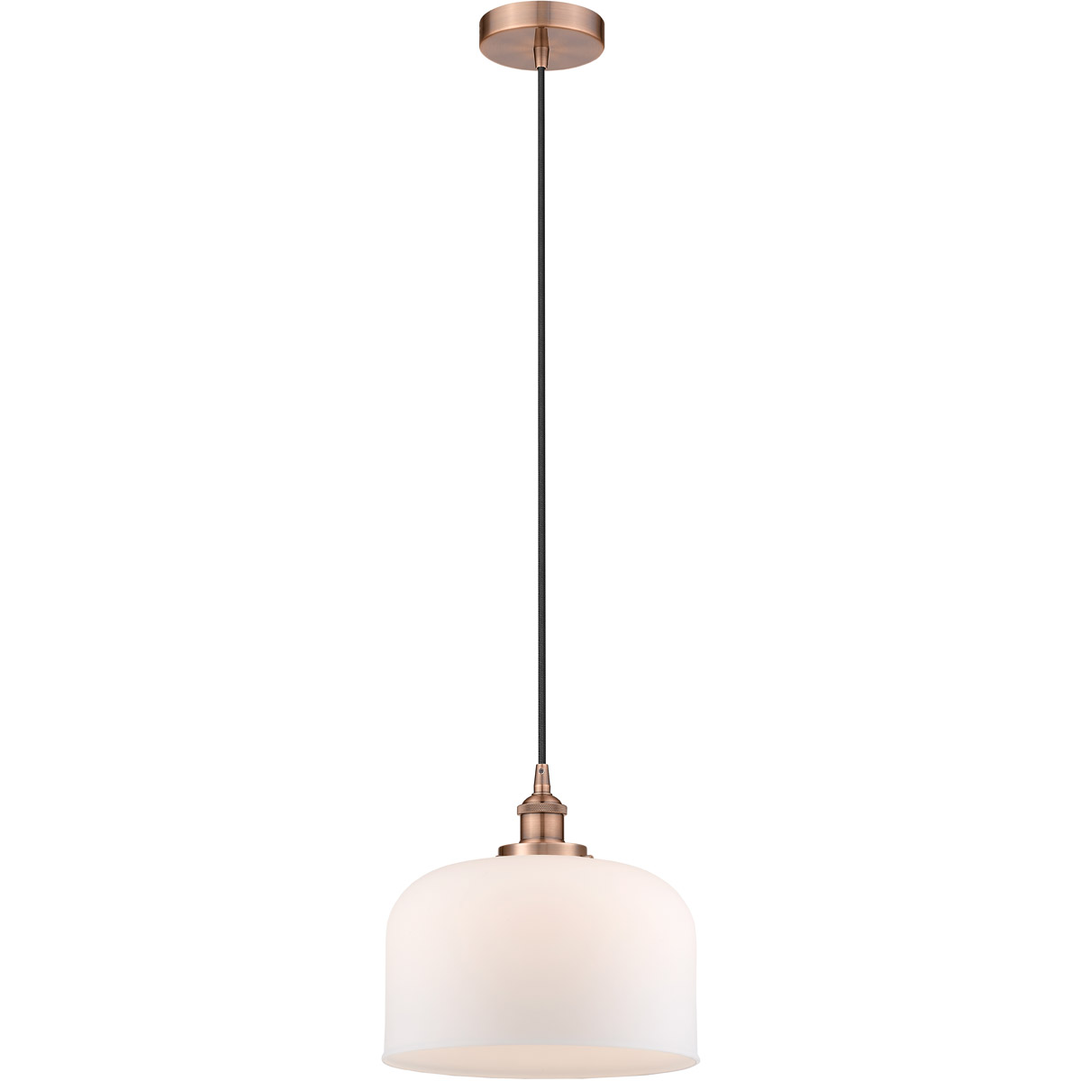Innovations Lighting 616-1PH-AC-G71-L Edison Bell 1 Light 12 inch Antique Copper Mini Pendant Ceiling Light