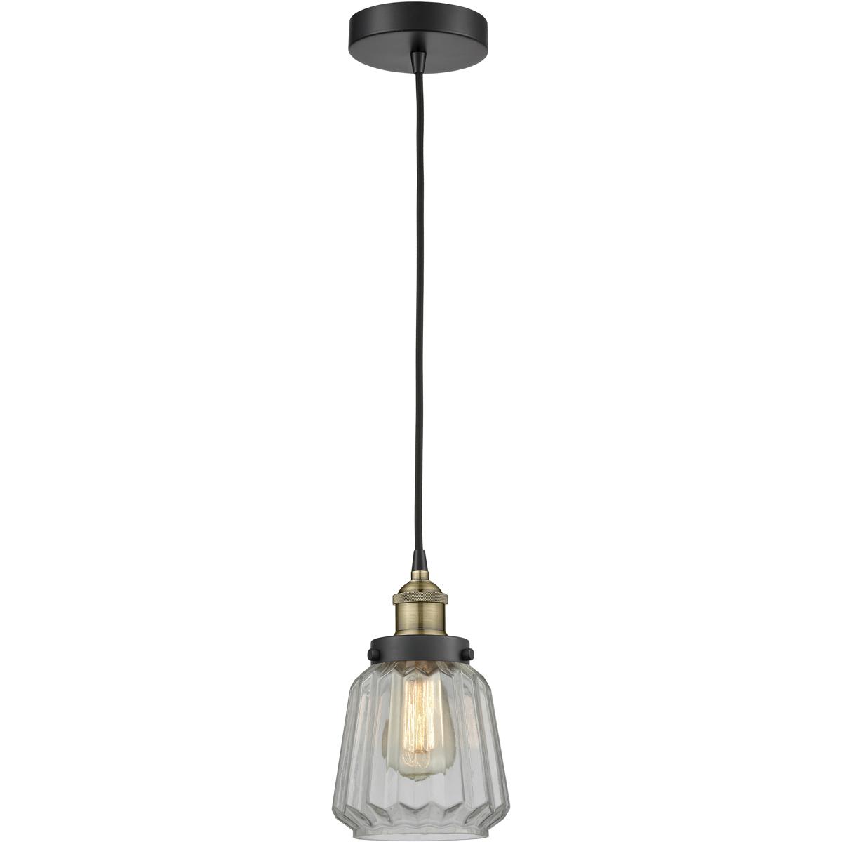 Innovations Lighting 616-1PH-BAB-G142 Chatham 1 Light 7 inch Black Antique Brass Mini Pendant Ceiling Light in Clear Glass
