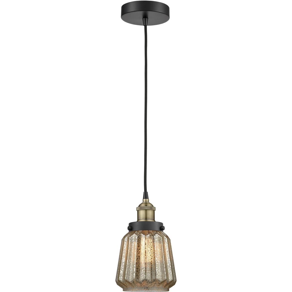 Innovations Lighting 616-1PH-BAB-G146 Chatham 1 Light 7 inch Black Antique Brass Mini Pendant Ceiling Light in Mercury Glass