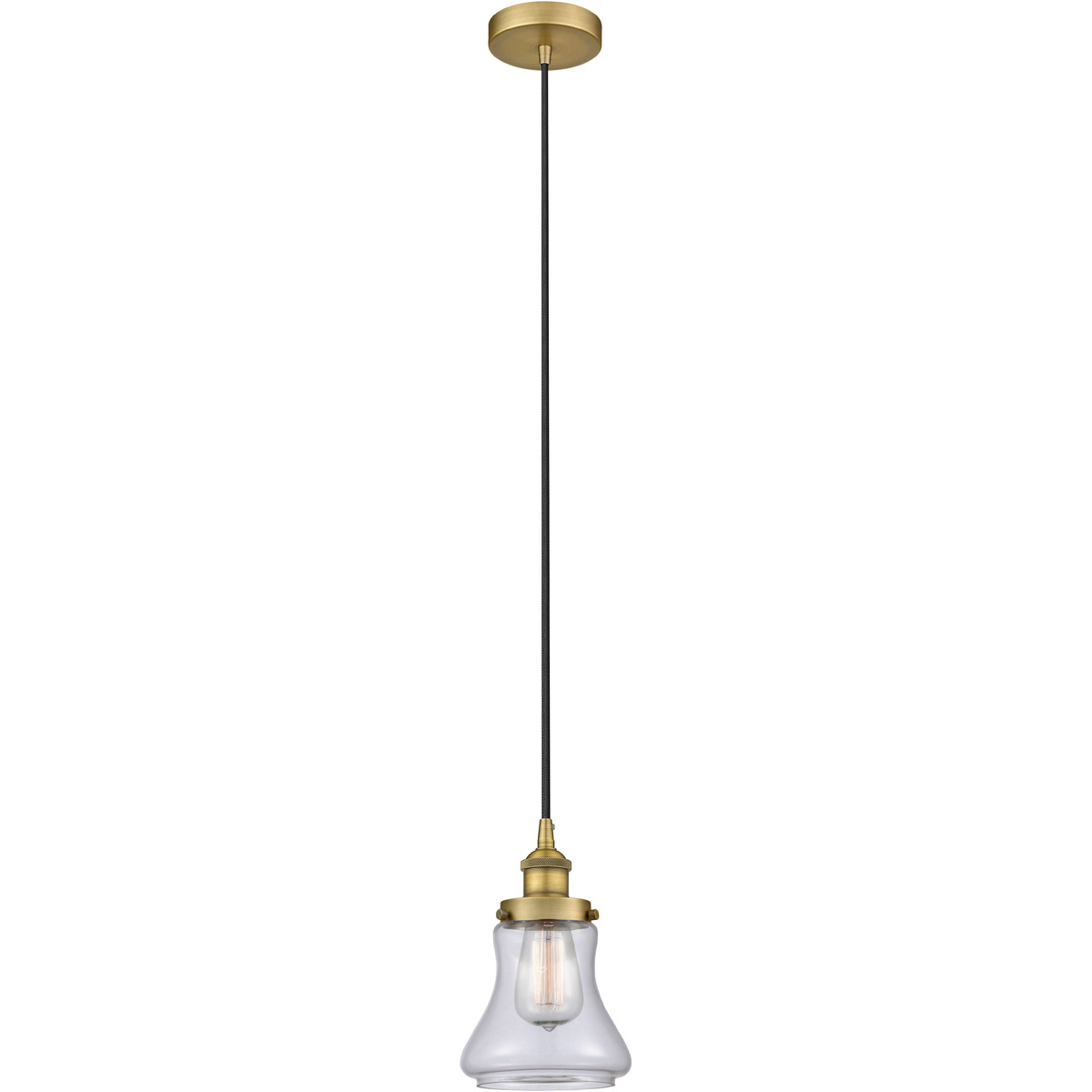 Innovations Lighting 616-1PH-BB-G192 Edison Bellmont 1 Light 6 inch Brushed Brass Mini Pendant Ceiling Light