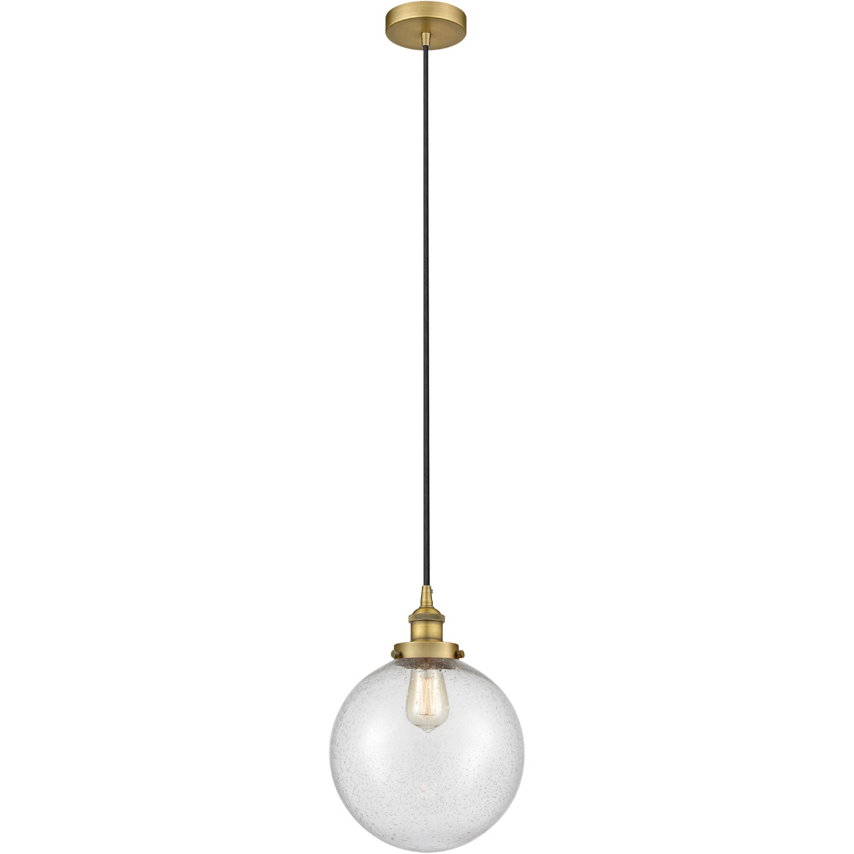 Innovations Lighting 616-1PH-BB-G204-10-LED Edison Beacon LED 10 inch Brushed Brass Mini Pendant Ceiling Light