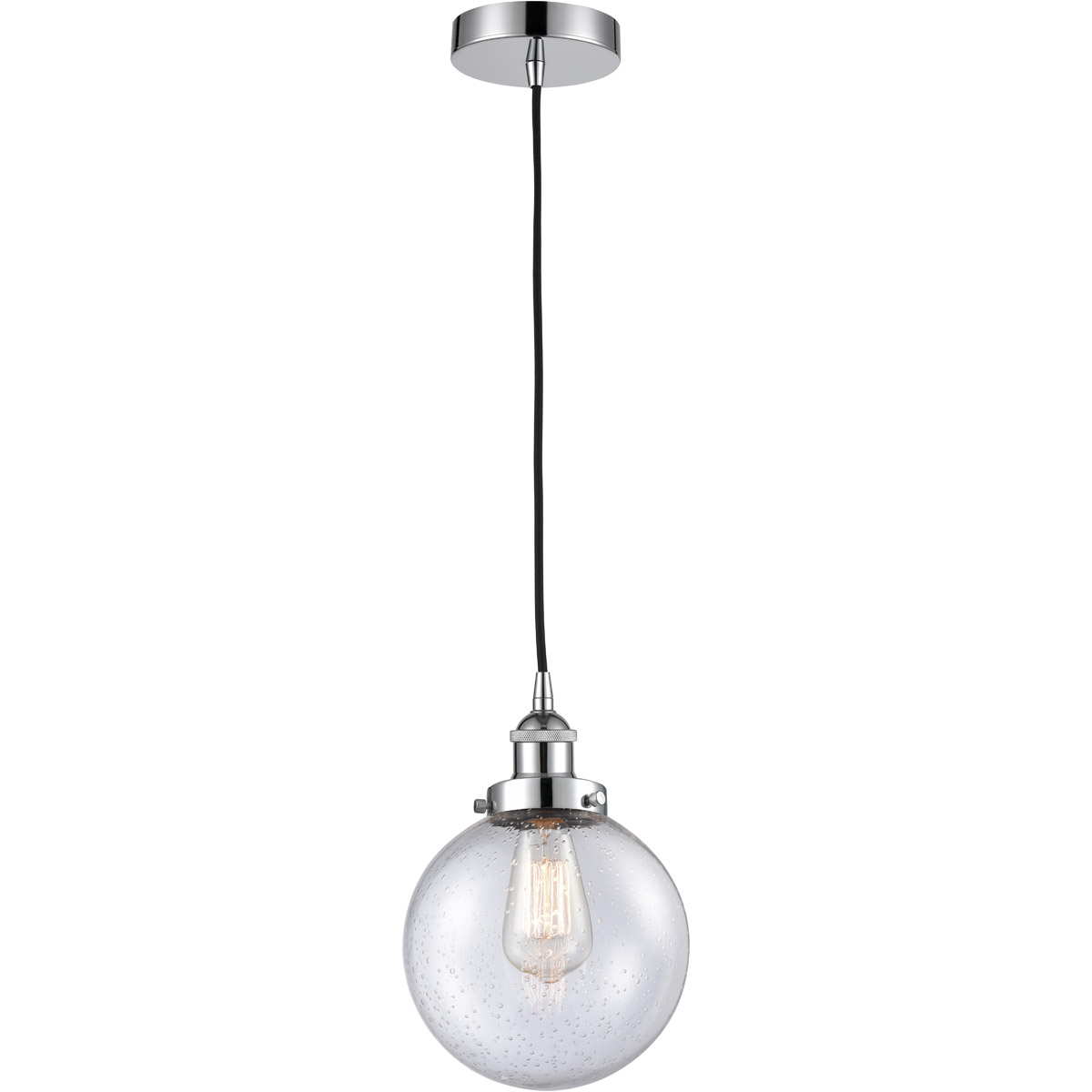 Innovations Lighting 616-1PH-PC-G204-8-LED Edison Beacon LED 8 inch Polished Chrome Mini Pendant Ceiling Light