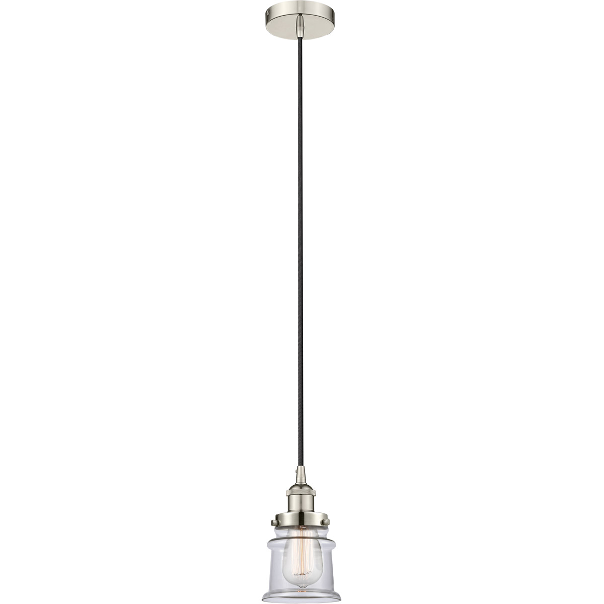 Innovations Lighting 616-1PH-PN-G182S Edison Canton 1 Light 6 inch Polished Nickel Mini Pendant Ceiling Light