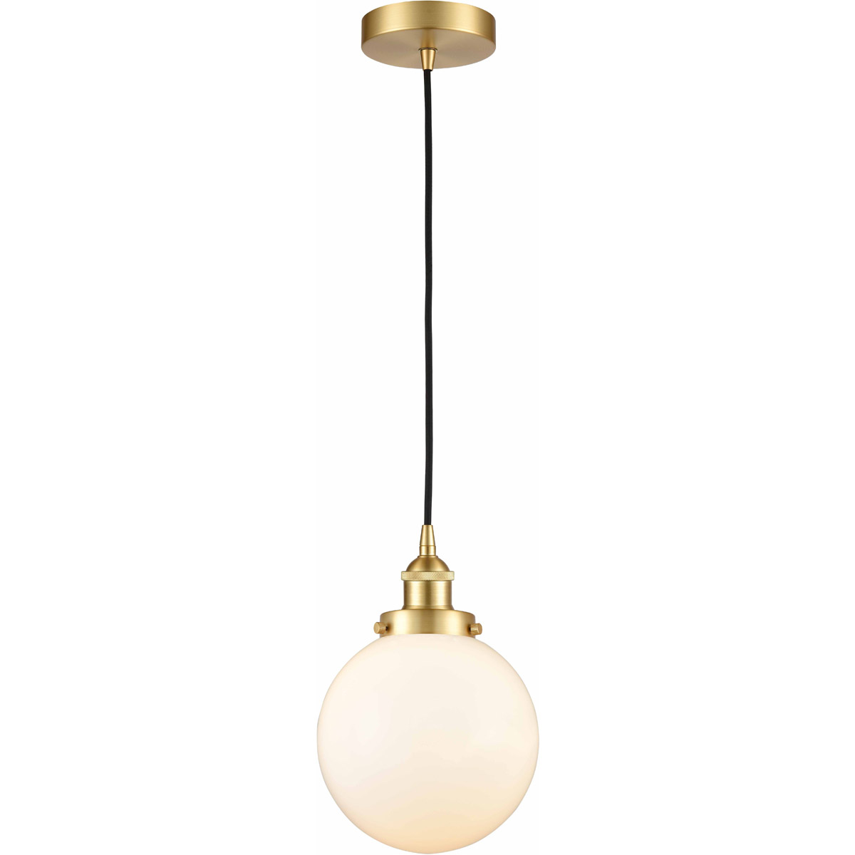Innovations Lighting 616-1PH-SG-G201-8-LED Edison Beacon LED 8 inch Satin Gold Mini Pendant Ceiling Light