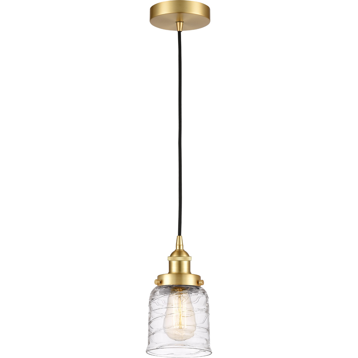 Innovations Lighting 616-1PH-SG-G513 Edison Bell 1 Light 5 inch Satin Gold Mini Pendant Ceiling Light