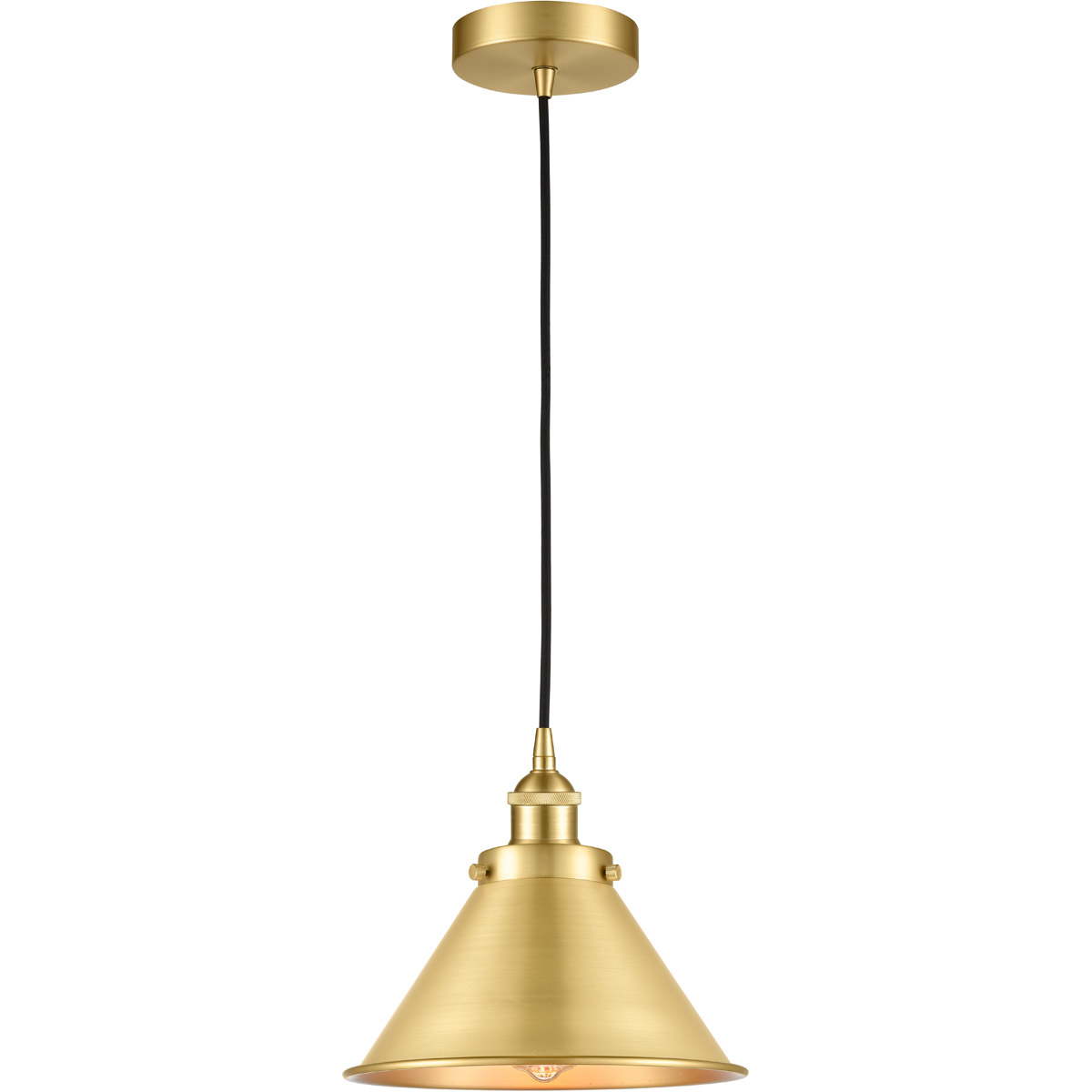 Innovations Lighting 616-1PH-SG-M10-SG-LED Franklin Restoration Briarcliff LED 10 inch Satin Gold Mini Pendant Ceiling Light
