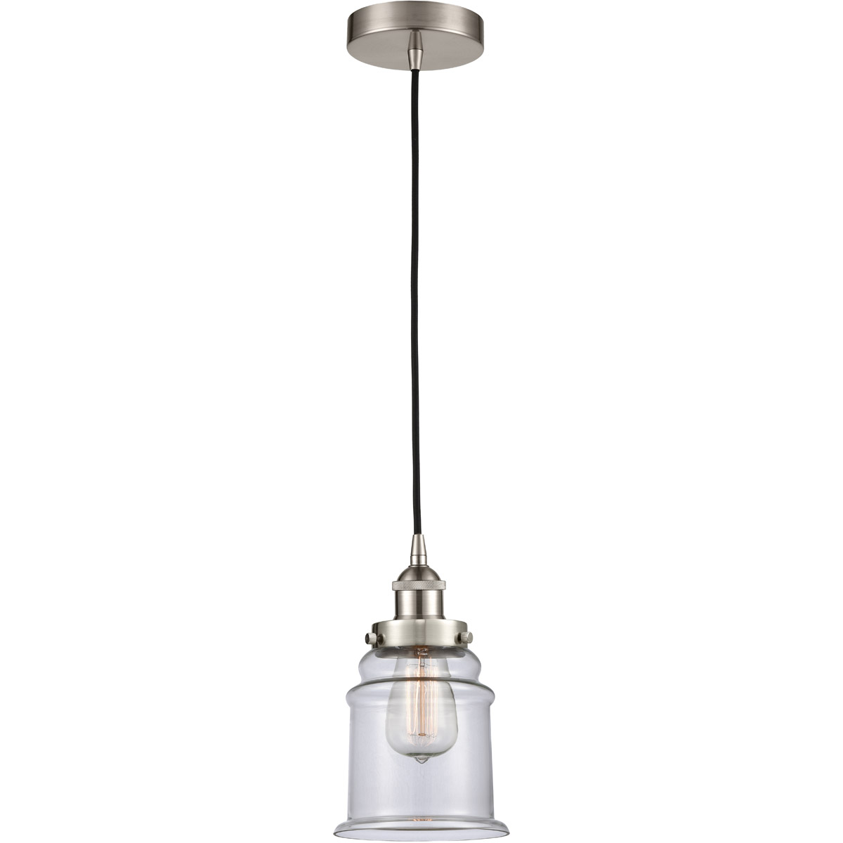 Innovations Lighting 616-1PH-SN-G182 Edison Canton 1 Light 6 inch Brushed Satin Nickel Mini Pendant Ceiling Light