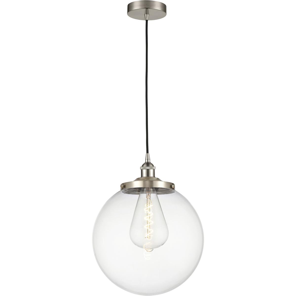 Innovations Lighting 616-1PH-SN-G202-14 Beacon 1 Light 13.75 inch Brushed Satin Nickel Mini Pendant Ceiling Light in Clear Glass