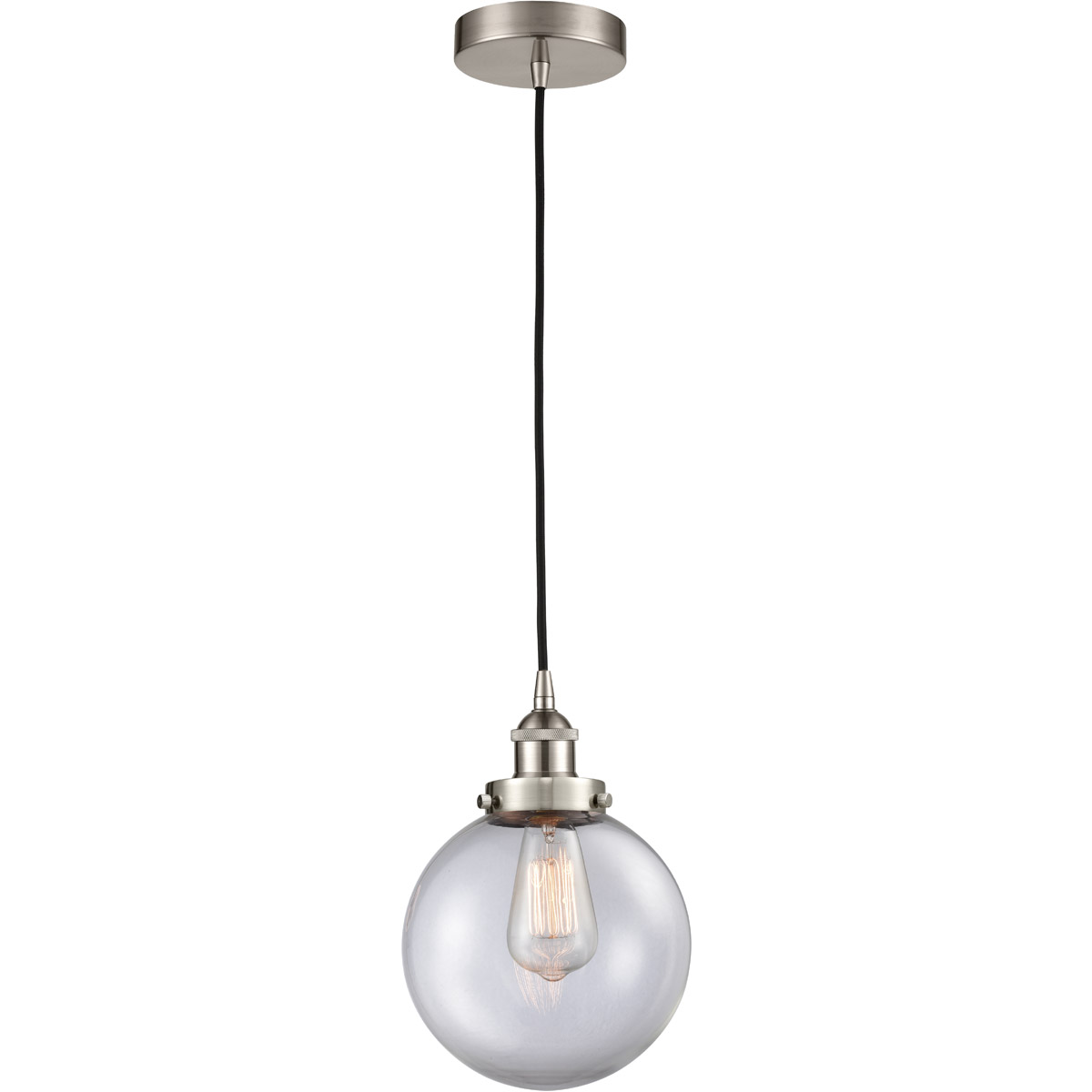 Innovations Lighting 616-1PH-SN-G202-8 Edison Beacon 1 Light 8 inch Brushed Satin Nickel Mini Pendant Ceiling Light