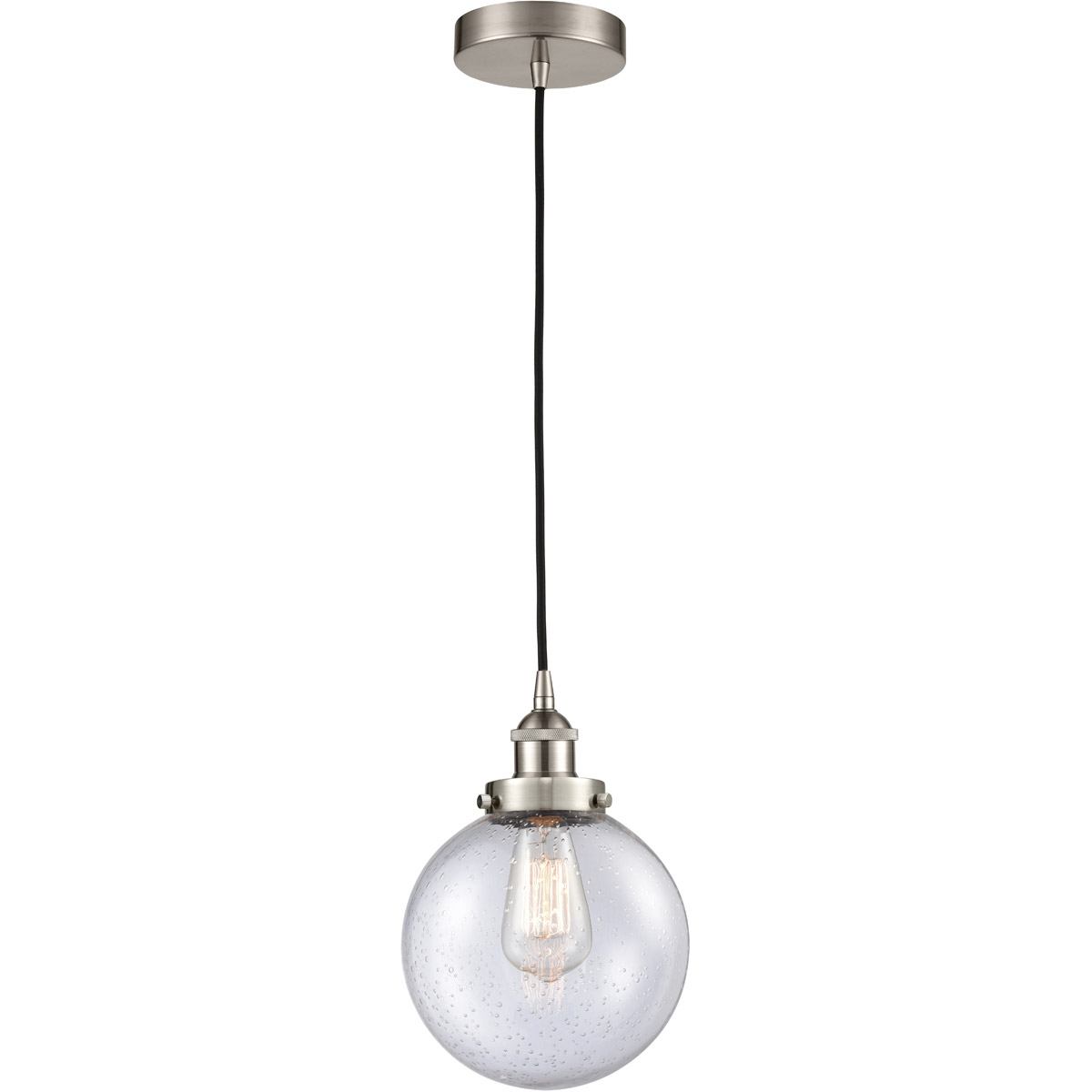 Innovations Lighting 616-1PH-SN-G204-8 Edison Beacon 1 Light 8 inch Brushed Satin Nickel Mini Pendant Ceiling Light