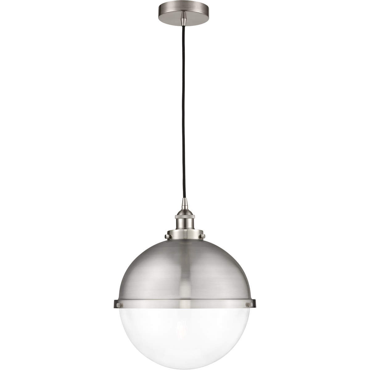 Innovations Lighting 616-1PH-SN-HFS-122-SN-LED Edison Hampden LED 12.88 inch Brushed Satin Nickel Pendant Ceiling Light in Clear Glass