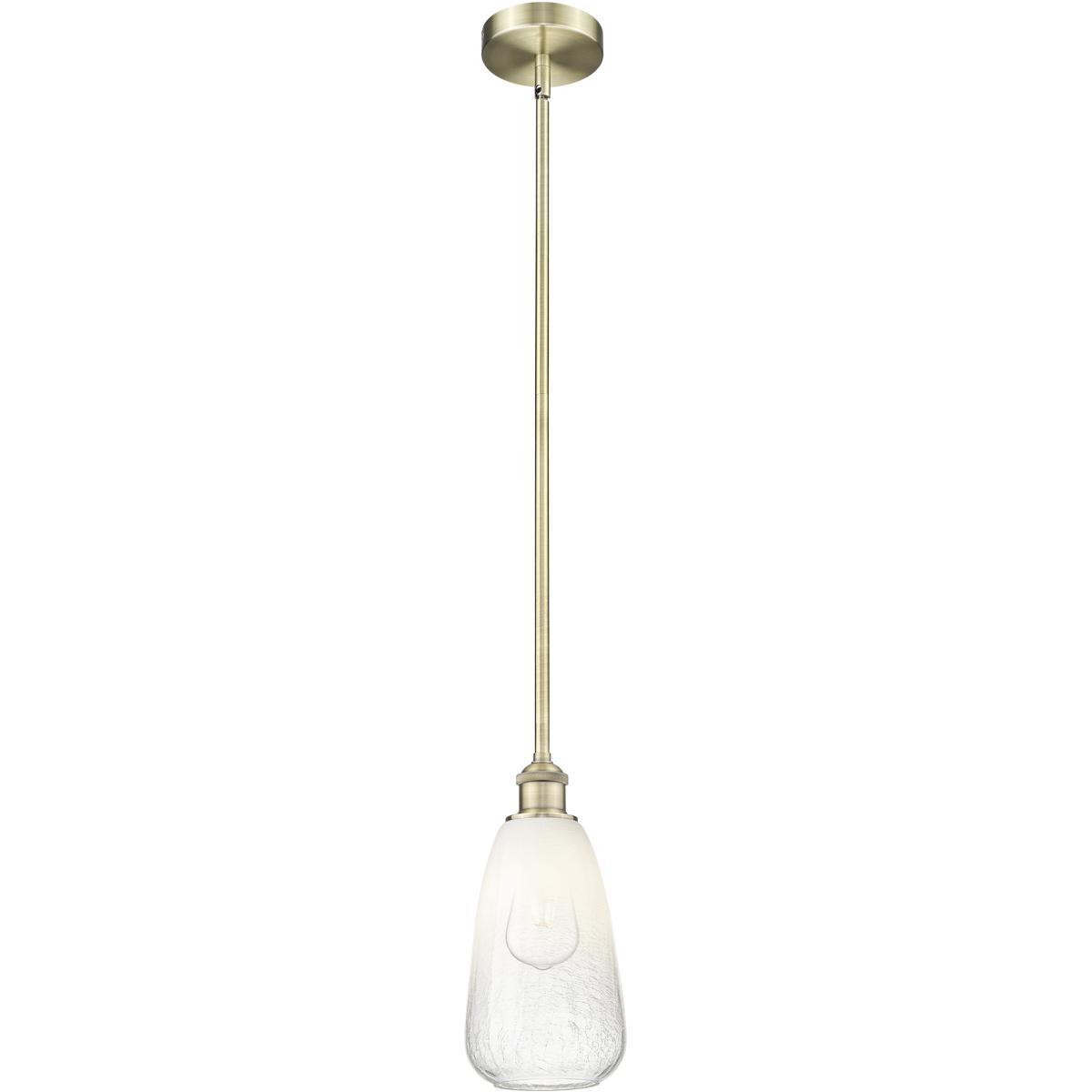 Innovations Lighting 616-1S-AB-G480-6OP Edison Brookhaven Almond 1 Light 6 inch Antique Brass Mini Pendant Ceiling Light in Opal Glass