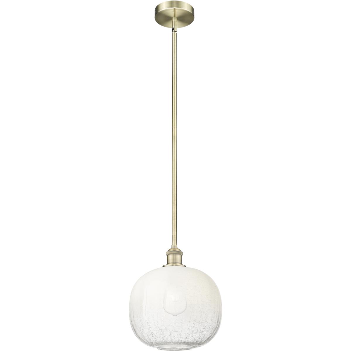 Innovations Lighting 616-1S-AB-G481-10OP Edison Brookhaven Sphere 1 Light 10.5 inch Antique Brass Mini Pendant Ceiling Light in Opal Glass