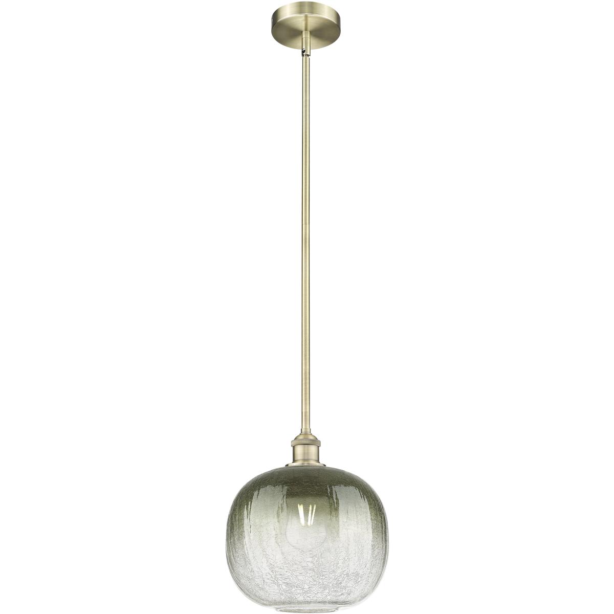 Innovations Lighting 616-1S-AB-G481-10SL Edison Brookhaven Sphere 1 Light 10.5 inch Antique Brass Mini Pendant Ceiling Light in Slate Glass