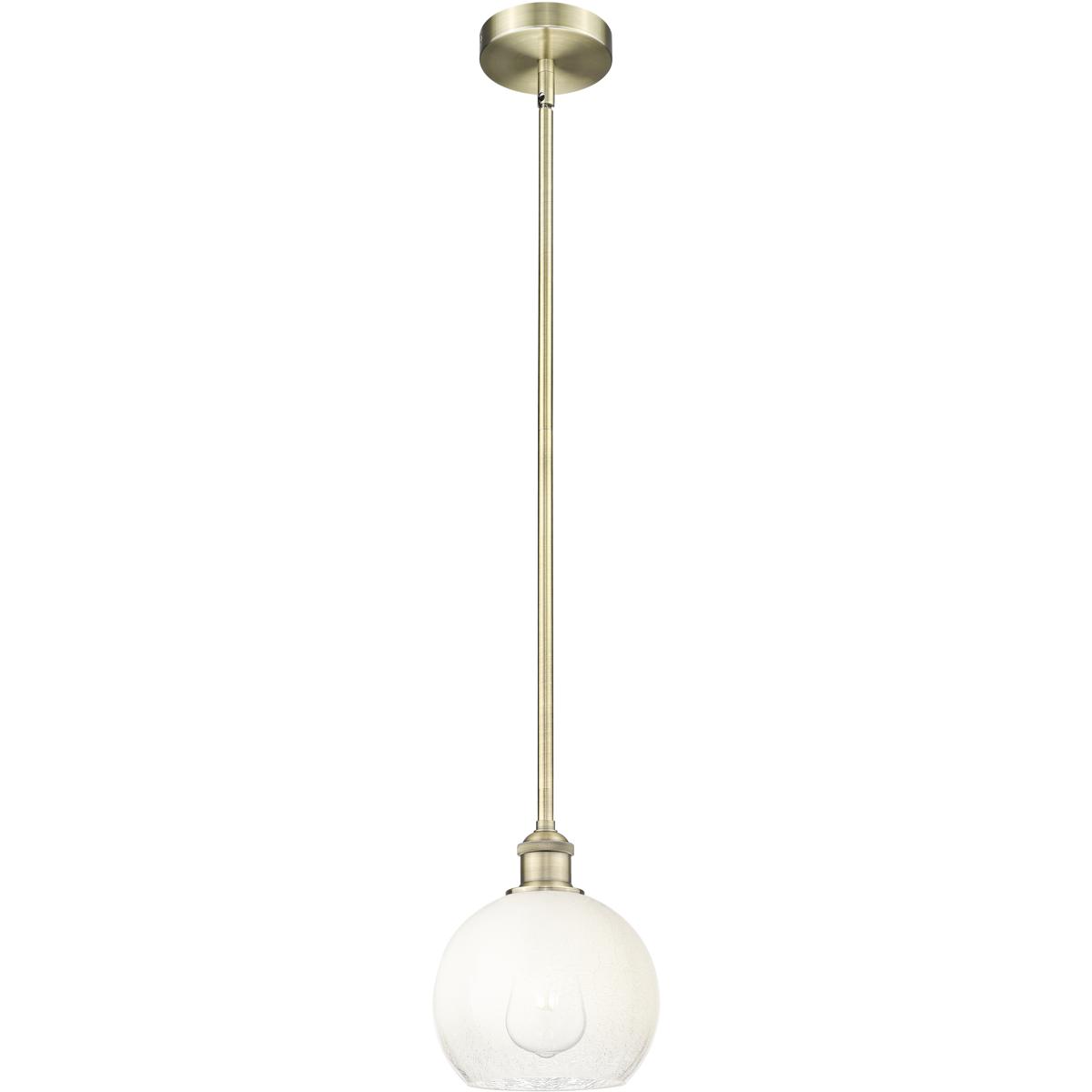 Innovations Lighting 616-1S-AB-G483-8OP Edison Brookhaven Globe 1 Light 7.88 inch Antique Brass Mini Pendant Ceiling Light in Opal Glass