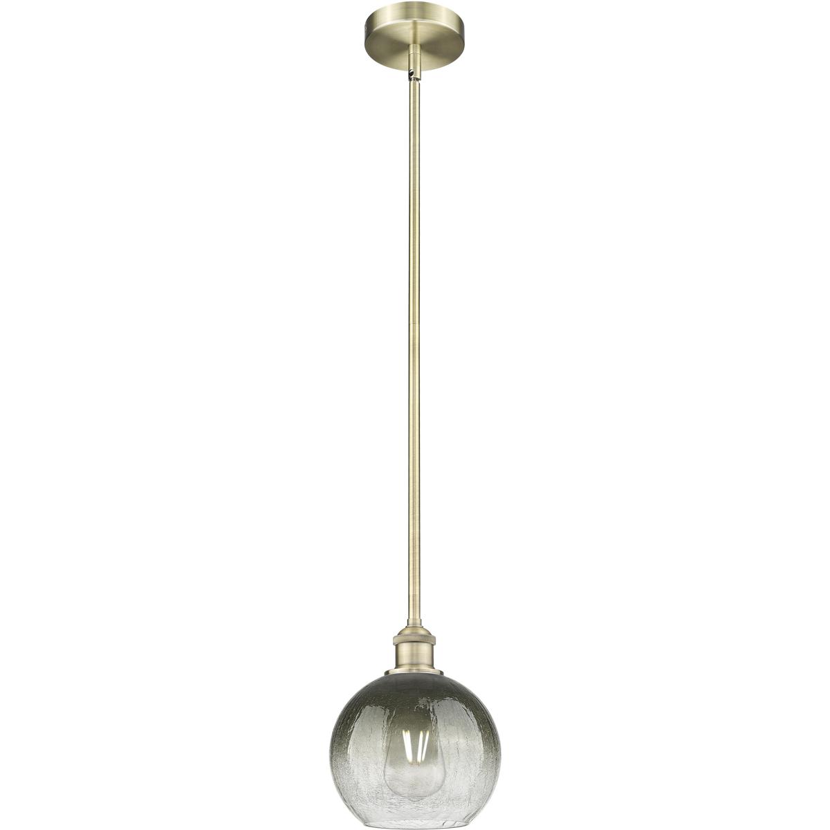 Innovations Lighting 616-1S-AB-G483-8SL Edison Brookhaven Globe 1 Light 7.88 inch Antique Brass Mini Pendant Ceiling Light in Slate Glass