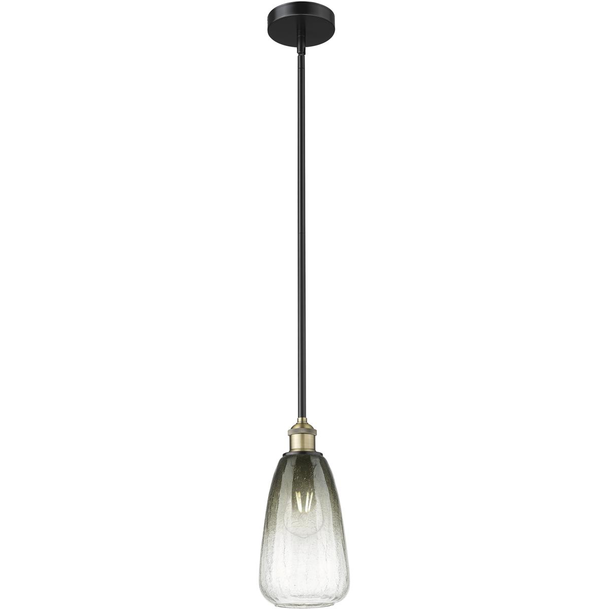 Innovations Lighting 616-1S-BAB-G480-6SL Edison Brookhaven Almond 1 Light 6 inch Black Antique Brass Mini Pendant Ceiling Light in Slate Glass