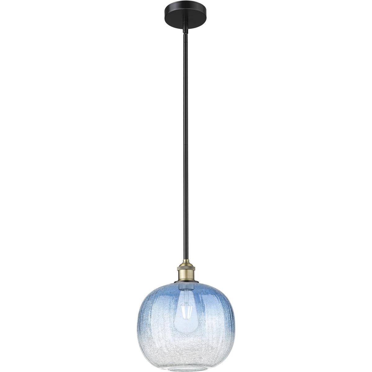 Innovations Lighting 616-1S-BAB-G481-10SB Edison Brookhaven Sphere 1 Light 10.5 inch Black Antique Brass Mini Pendant Ceiling Light in Sapphire Blue G
