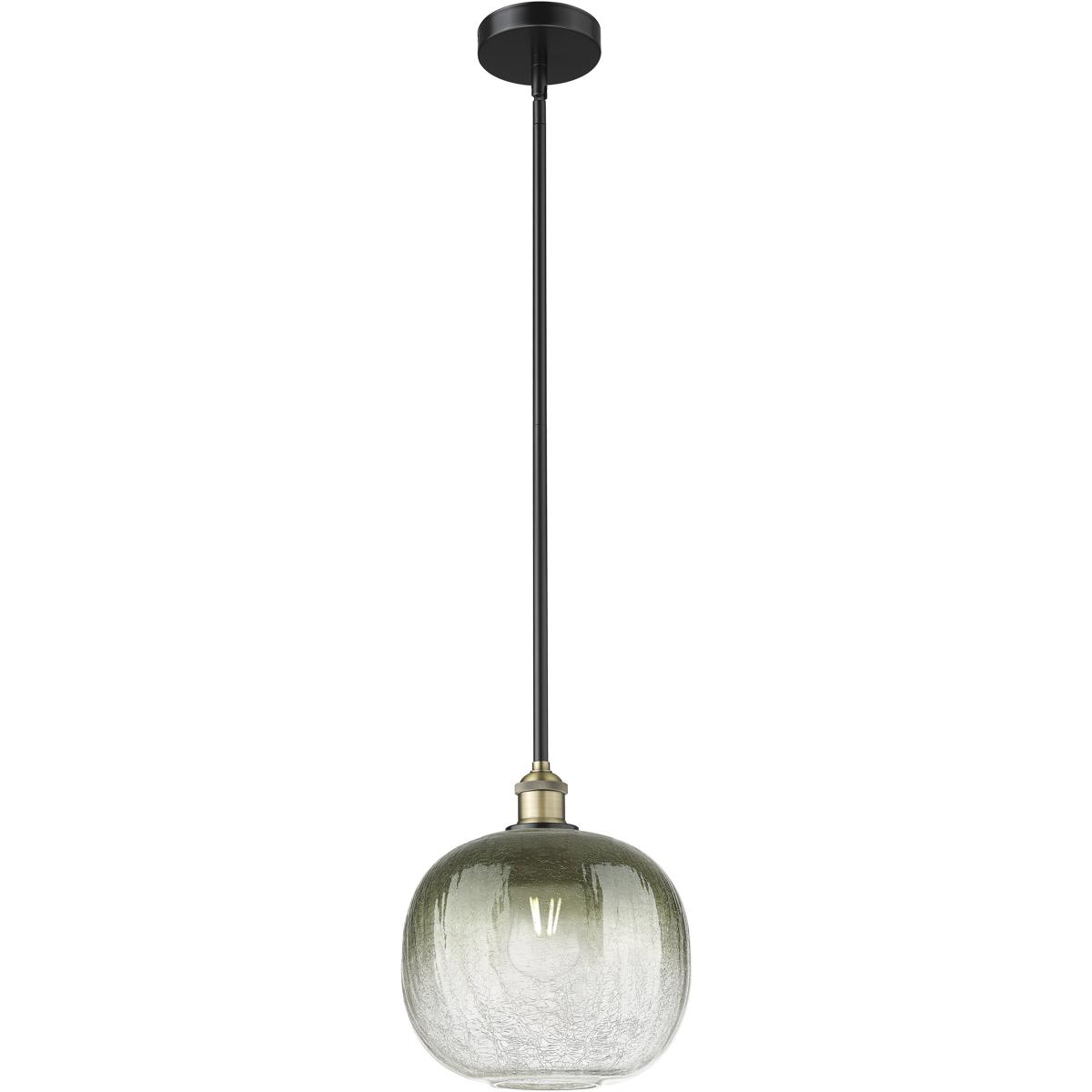 Innovations Lighting 616-1S-BAB-G481-10SL Edison Brookhaven Sphere 1 Light 10.5 inch Black Antique Brass Mini Pendant Ceiling Light in Slate Glass