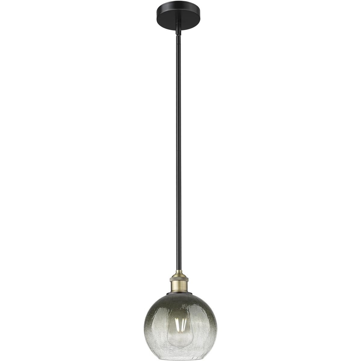 Innovations Lighting 616-1S-BAB-G483-8SL Edison Brookhaven Globe 1 Light 7.88 inch Black Antique Brass Mini Pendant Ceiling Light in Slate Glass