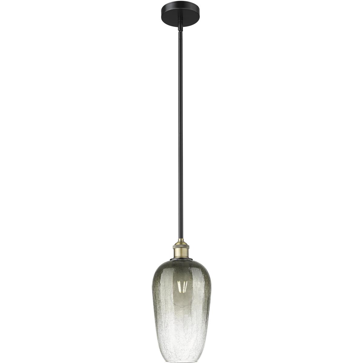 Innovations Lighting 616-1S-BAB-G484-7SL Edison Brookhaven Flute 1 Light 7 inch Black Antique Brass Mini Pendant Ceiling Light in Slate Glass