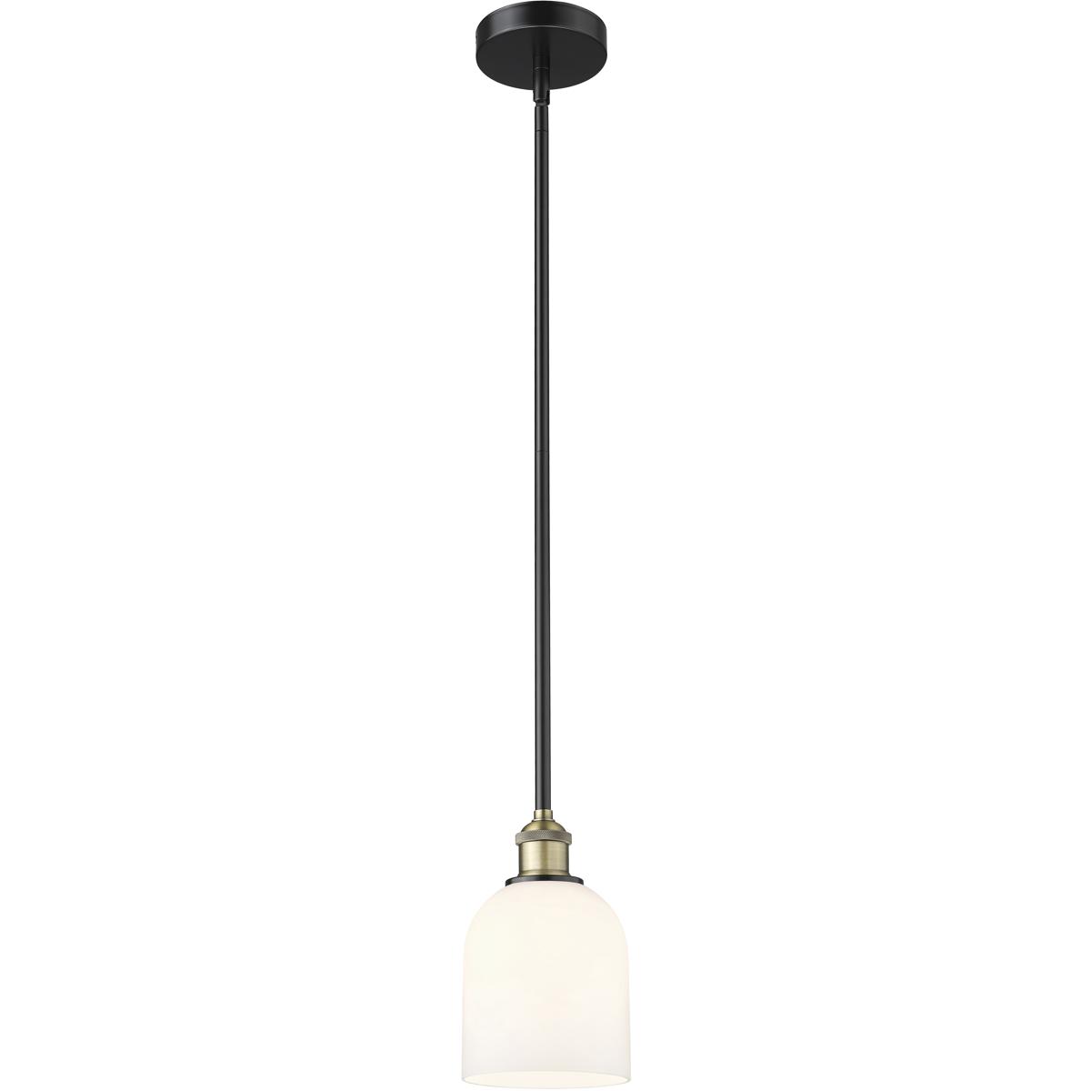 Innovations Lighting 616-1S-BAB-G558-6GWH Edison Bella 1 Light 5.5 inch Black Antique Brass Stem Hung Mini Pendant Ceiling Light