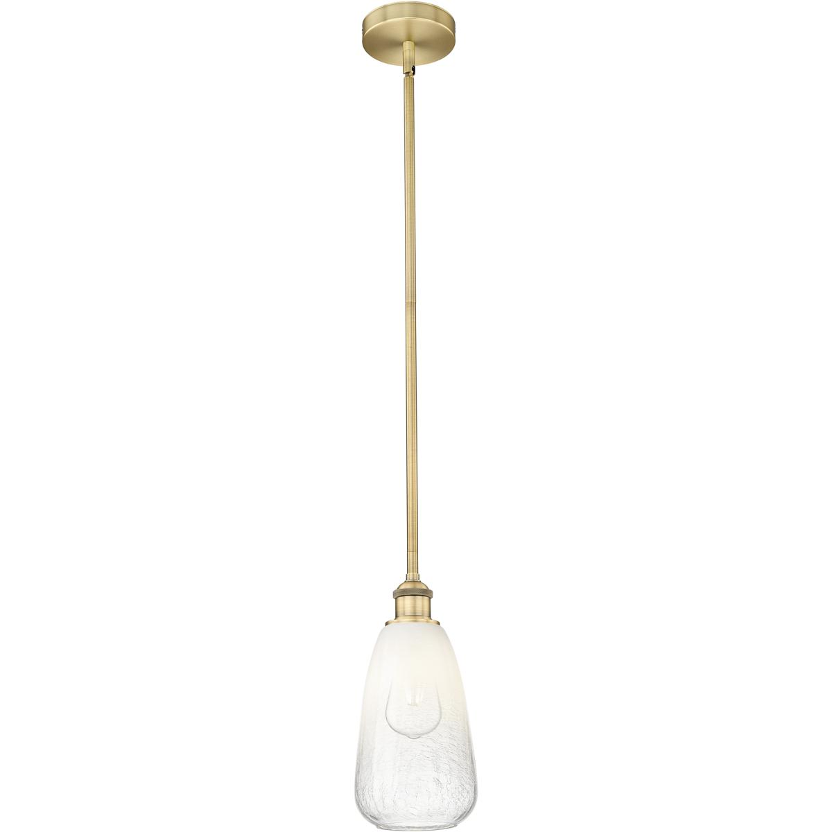 Innovations Lighting 616-1S-BB-G480-6OP Edison Brookhaven Almond 1 Light 6 inch Brushed Brass Mini Pendant Ceiling Light in Opal Glass