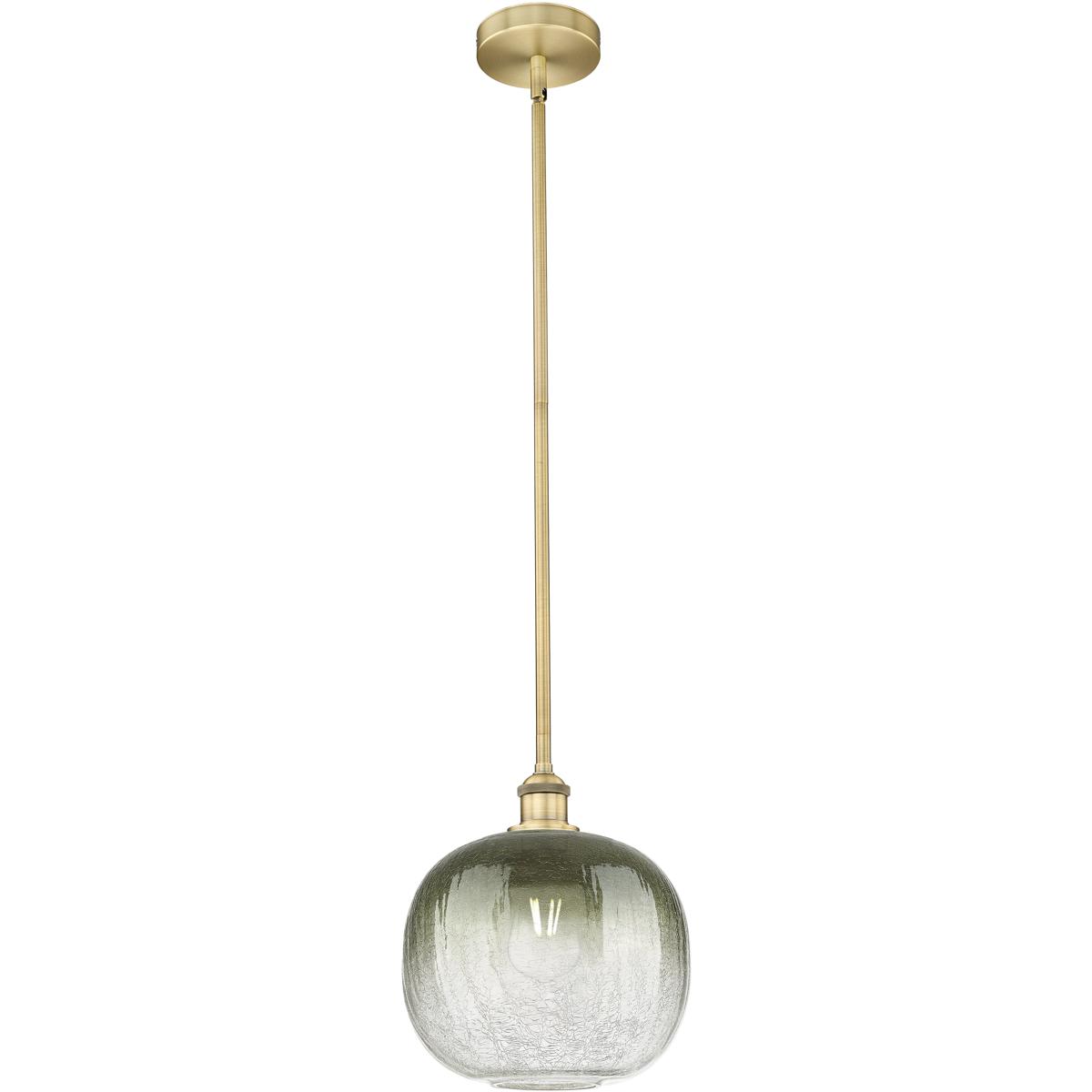 Innovations Lighting 616-1S-BB-G481-10SL Edison Brookhaven Sphere 1 Light 10.5 inch Brushed Brass Mini Pendant Ceiling Light in Slate Glass