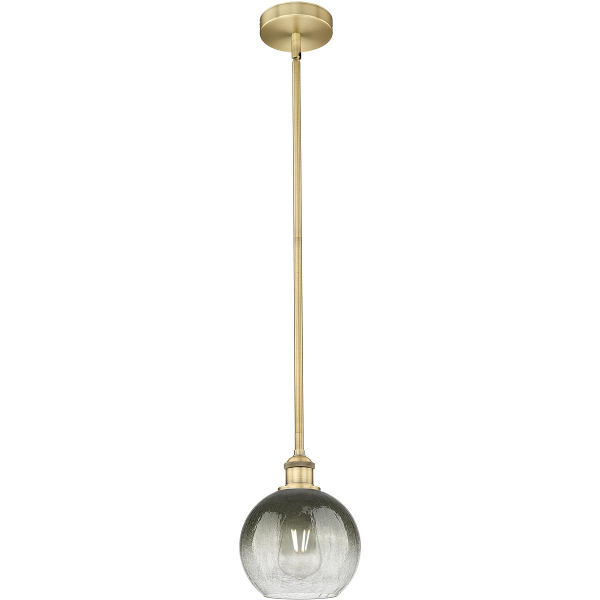 Innovations Lighting 616-1S-BB-G483-8SL Edison Brookhaven Globe 1 Light 7.88 inch Brushed Brass Mini Pendant Ceiling Light in Slate Glass