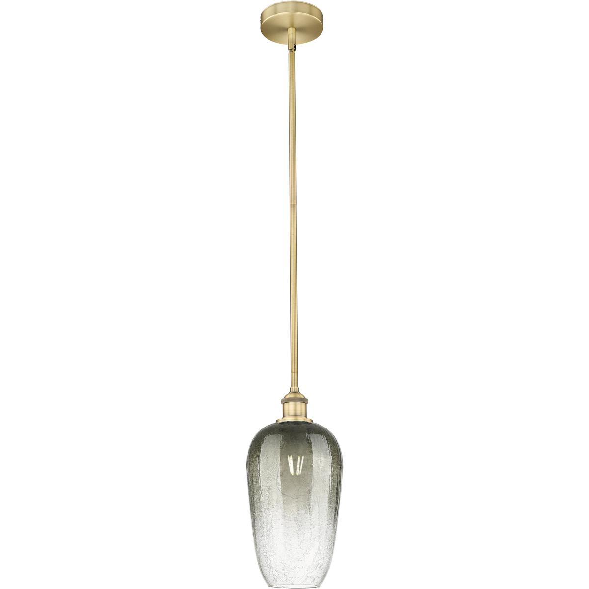 Innovations Lighting 616-1S-BB-G484-7SL Edison Brookhaven Flute 1 Light 7 inch Brushed Brass Mini Pendant Ceiling Light in Slate Glass