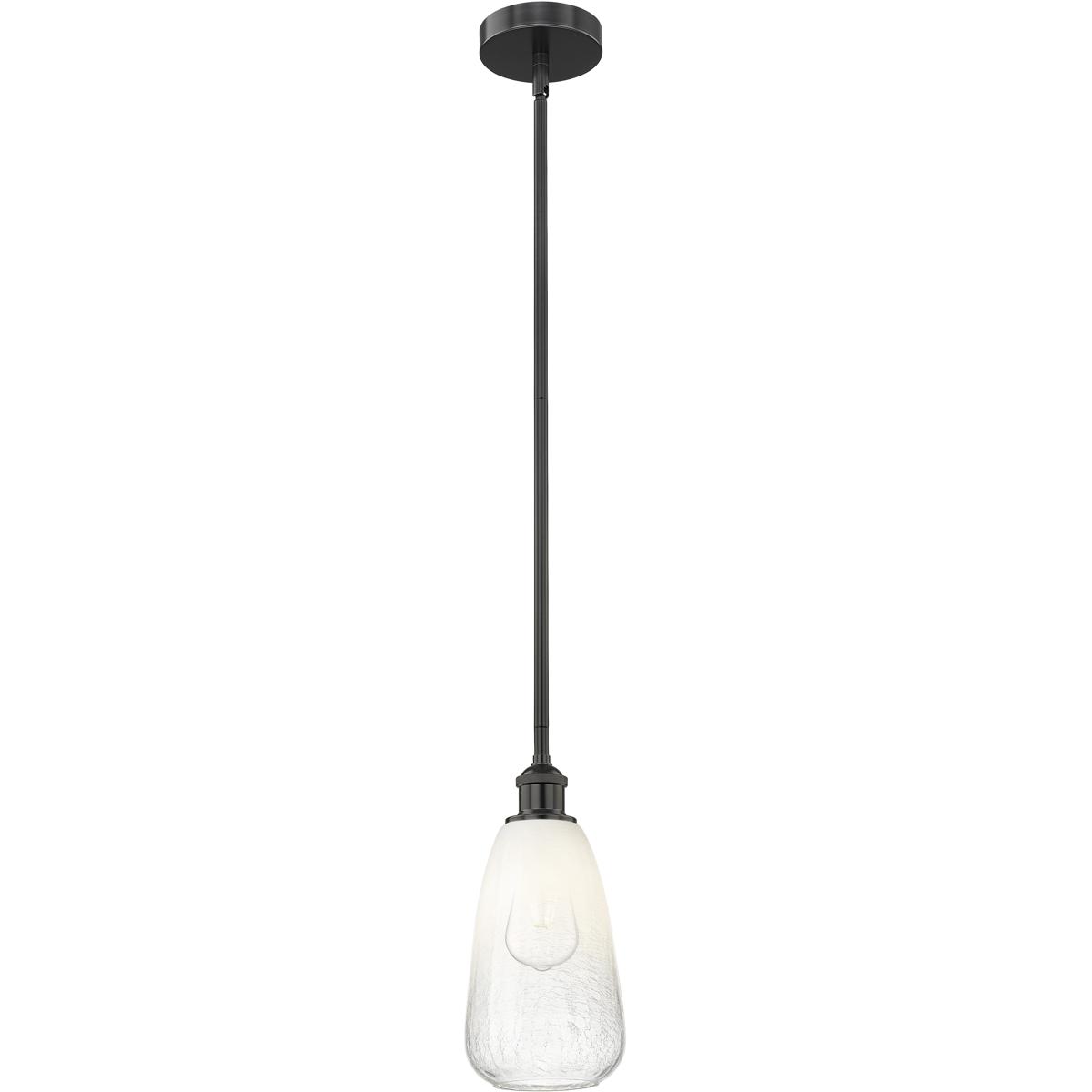 Innovations Lighting 616-1S-BK-G480-6OP Edison Brookhaven Almond 1 Light 6 inch Matte Black Mini Pendant Ceiling Light in Opal Glass