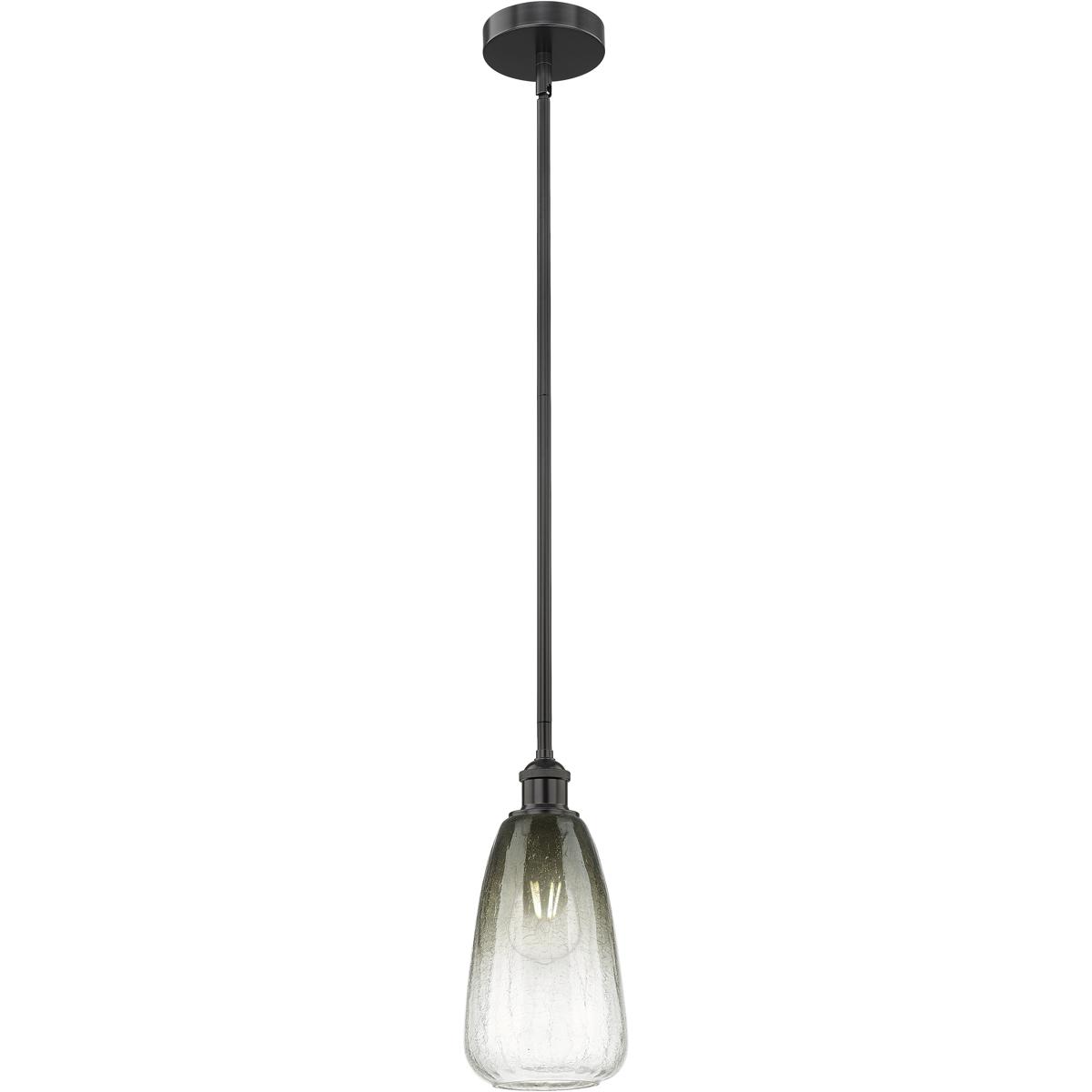 Innovations Lighting 616-1S-BK-G480-6SL Edison Brookhaven Almond 1 Light 6 inch Matte Black Mini Pendant Ceiling Light in Slate Glass