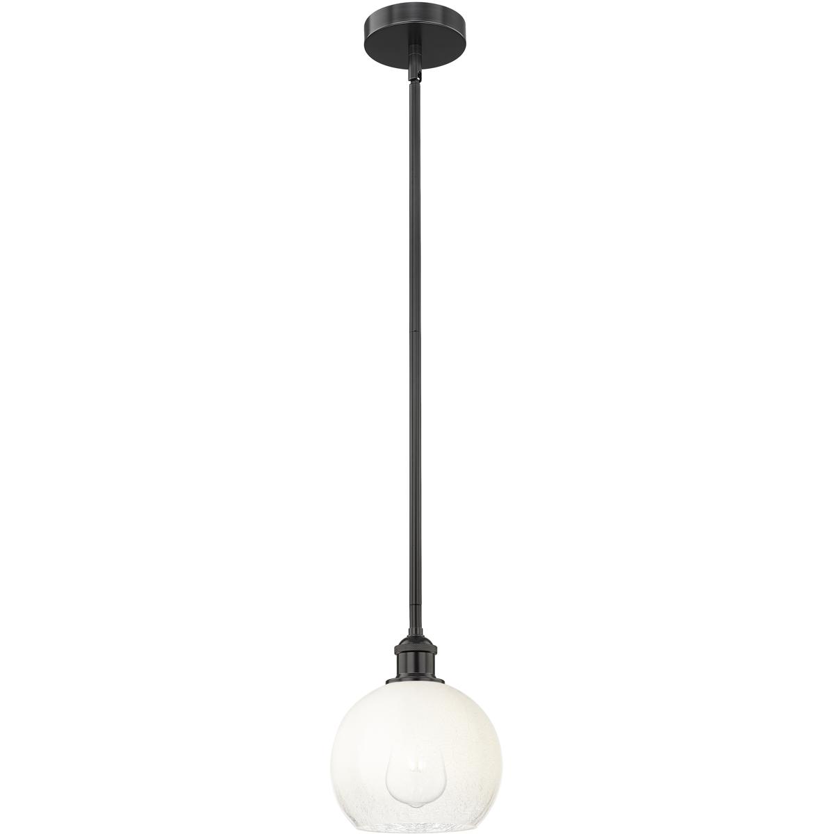 Innovations Lighting 616-1S-BK-G483-8OP Edison Brookhaven Globe 1 Light 7.88 inch Matte Black Mini Pendant Ceiling Light in Opal Glass