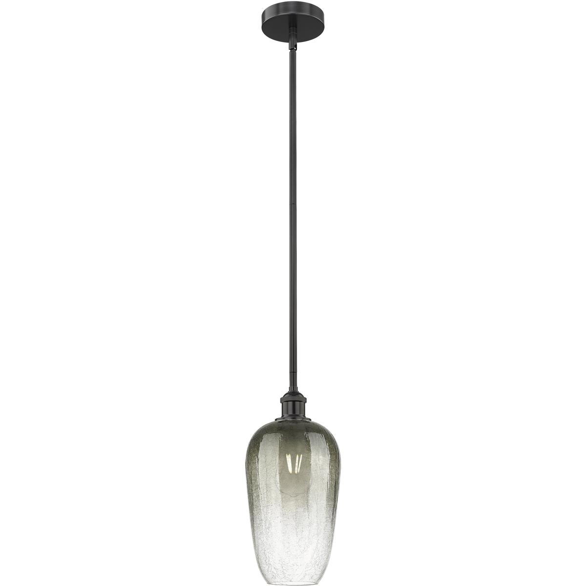 Innovations Lighting 616-1S-BK-G484-7SL Edison Brookhaven Flute 1 Light 7 inch Matte Black Mini Pendant Ceiling Light in Slate Glass
