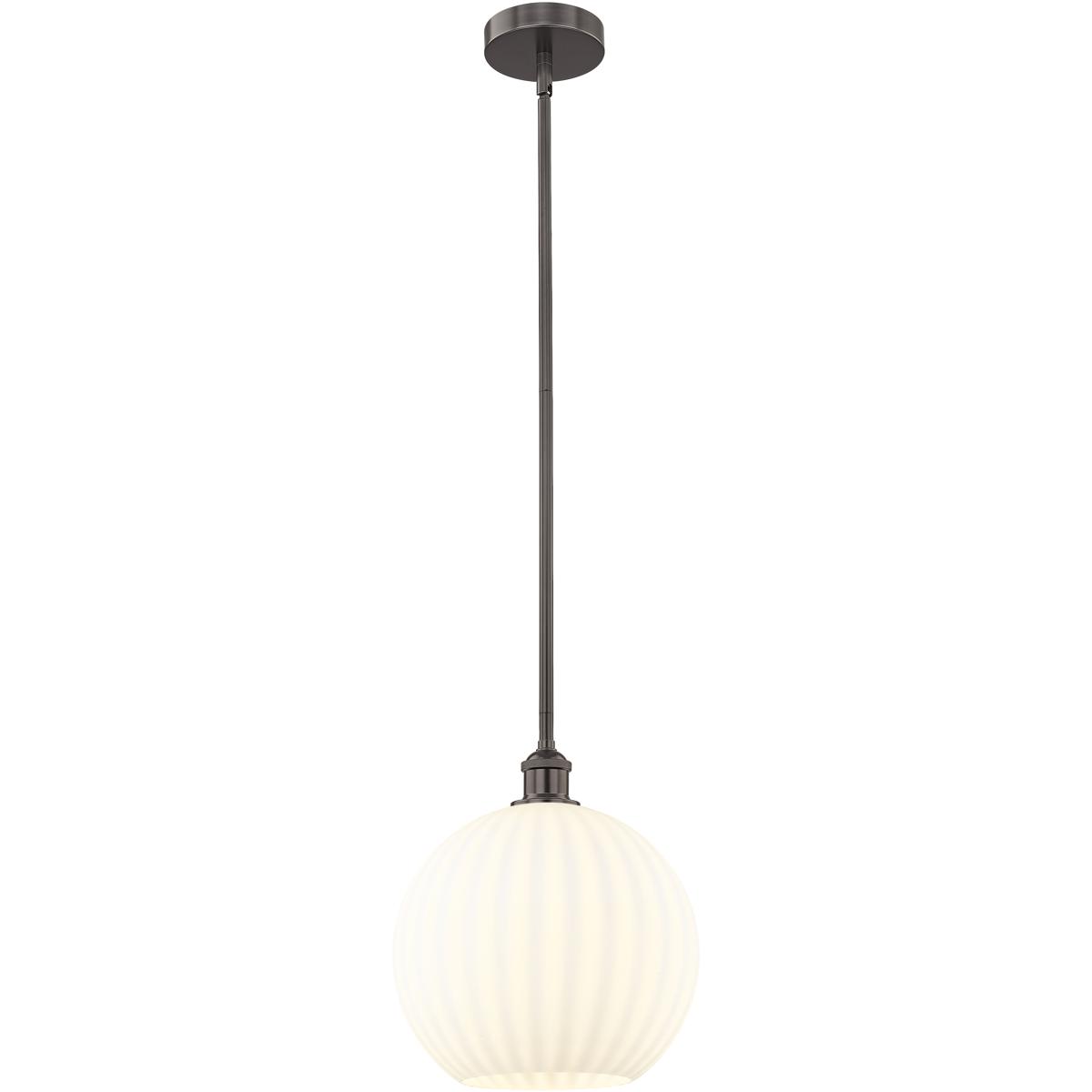 Innovations Lighting 616-1S-OB-G1217-12WV Edison White Venetian 1 Light 12 inch Oil Rubbed Bronze Stem Hung Pendant Ceiling Light