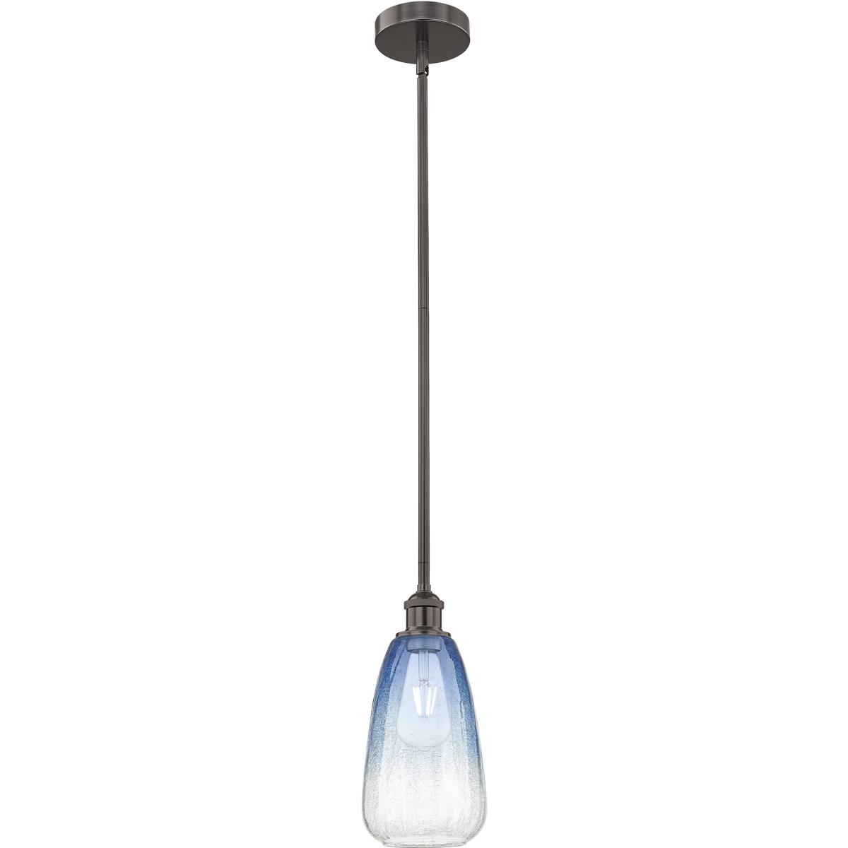 Innovations Lighting 616-1S-OB-G480-6SB Edison Brookhaven Almond 1 Light 6 inch Oil Rubbed Bronze Mini Pendant Ceiling Light in Sapphire Blue Glass