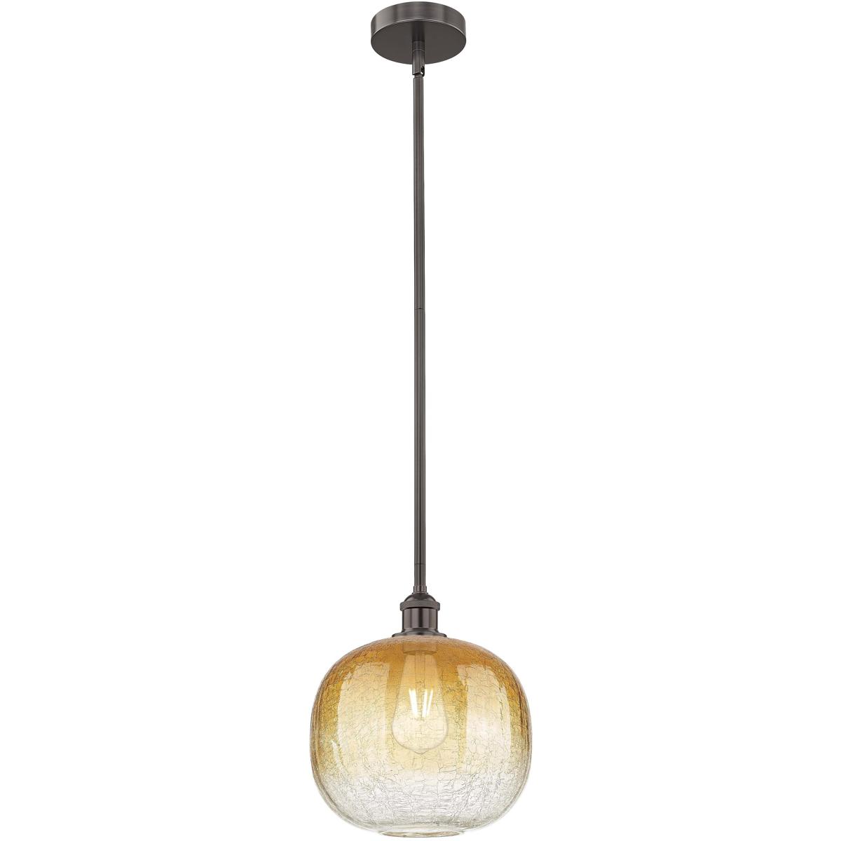 Innovations Lighting 616-1S-OB-G481-10AM Edison Brookhaven Sphere 1 Light 10.5 inch Oil Rubbed Bronze Mini Pendant Ceiling Light in Amber Glass