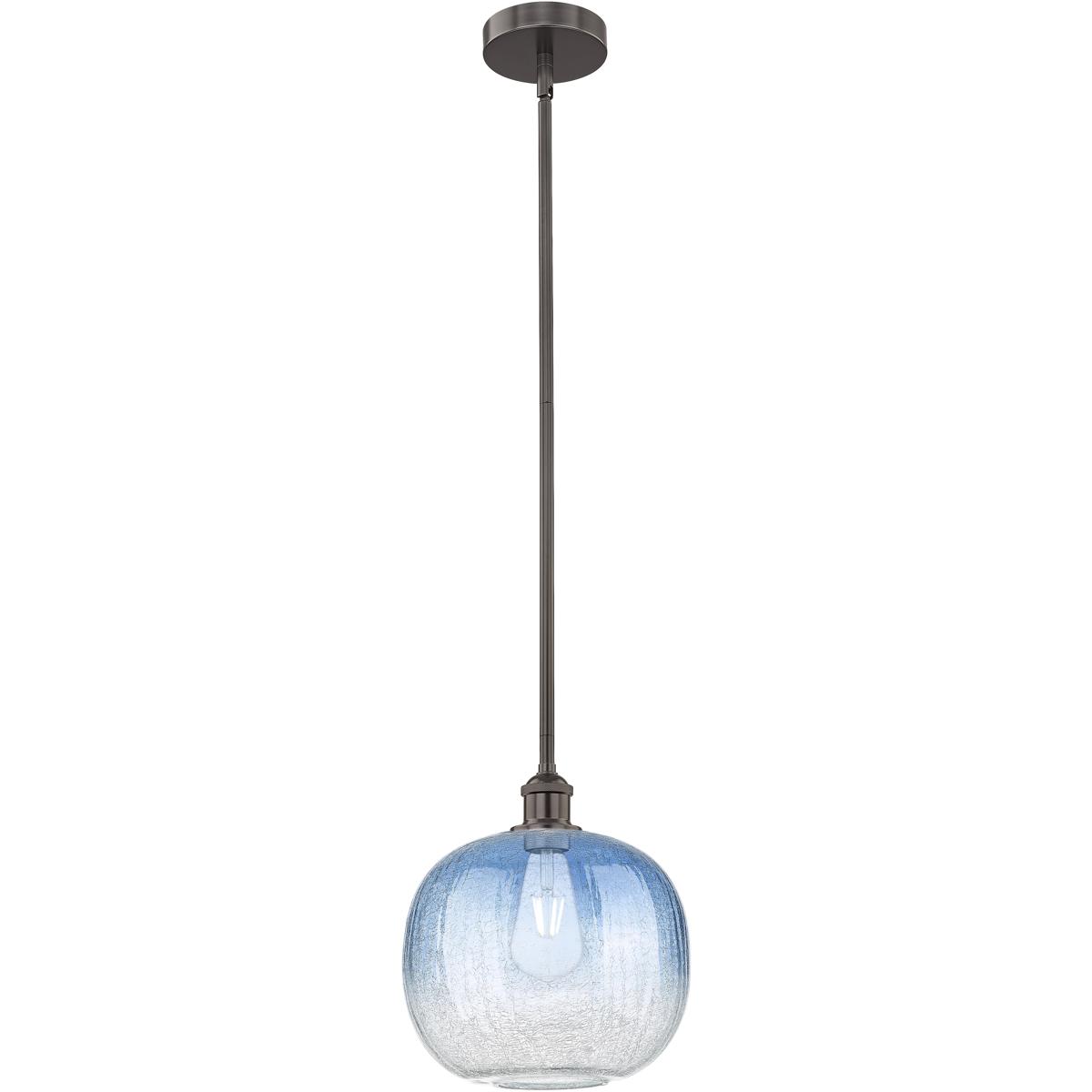 Innovations Lighting 616-1S-OB-G481-10SB Edison Brookhaven Sphere 1 Light 10.5 inch Oil Rubbed Bronze Mini Pendant Ceiling Light in Sapphire Blue Glas