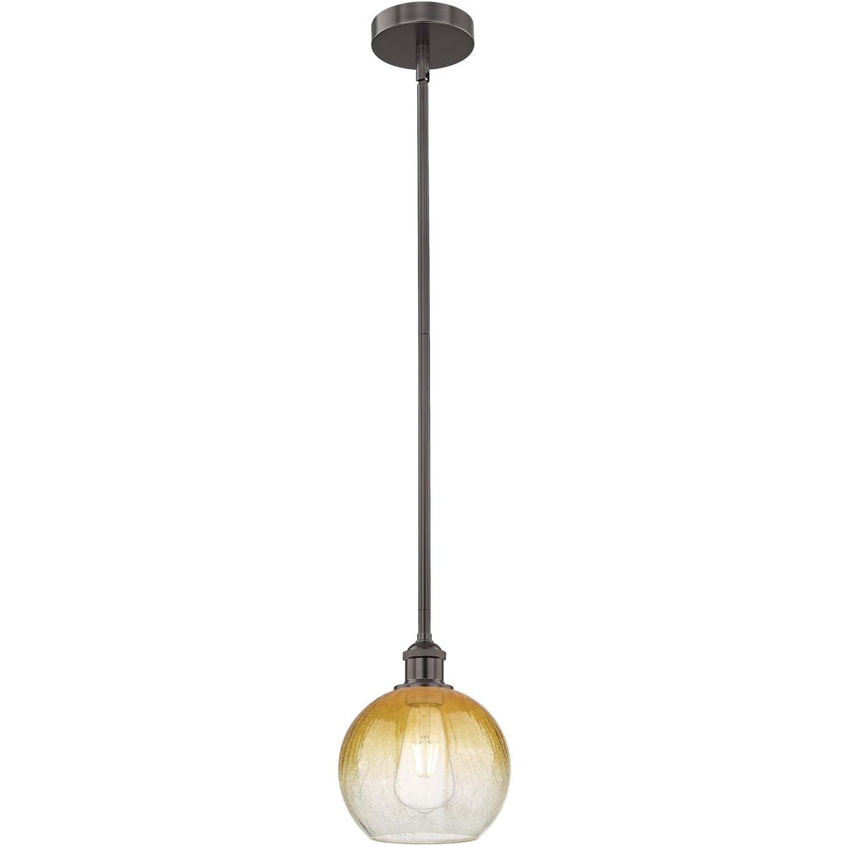 Innovations Lighting 616-1S-OB-G483-8AM Edison Brookhaven Globe 1 Light 7.88 inch Oil Rubbed Bronze Mini Pendant Ceiling Light in Amber Glass