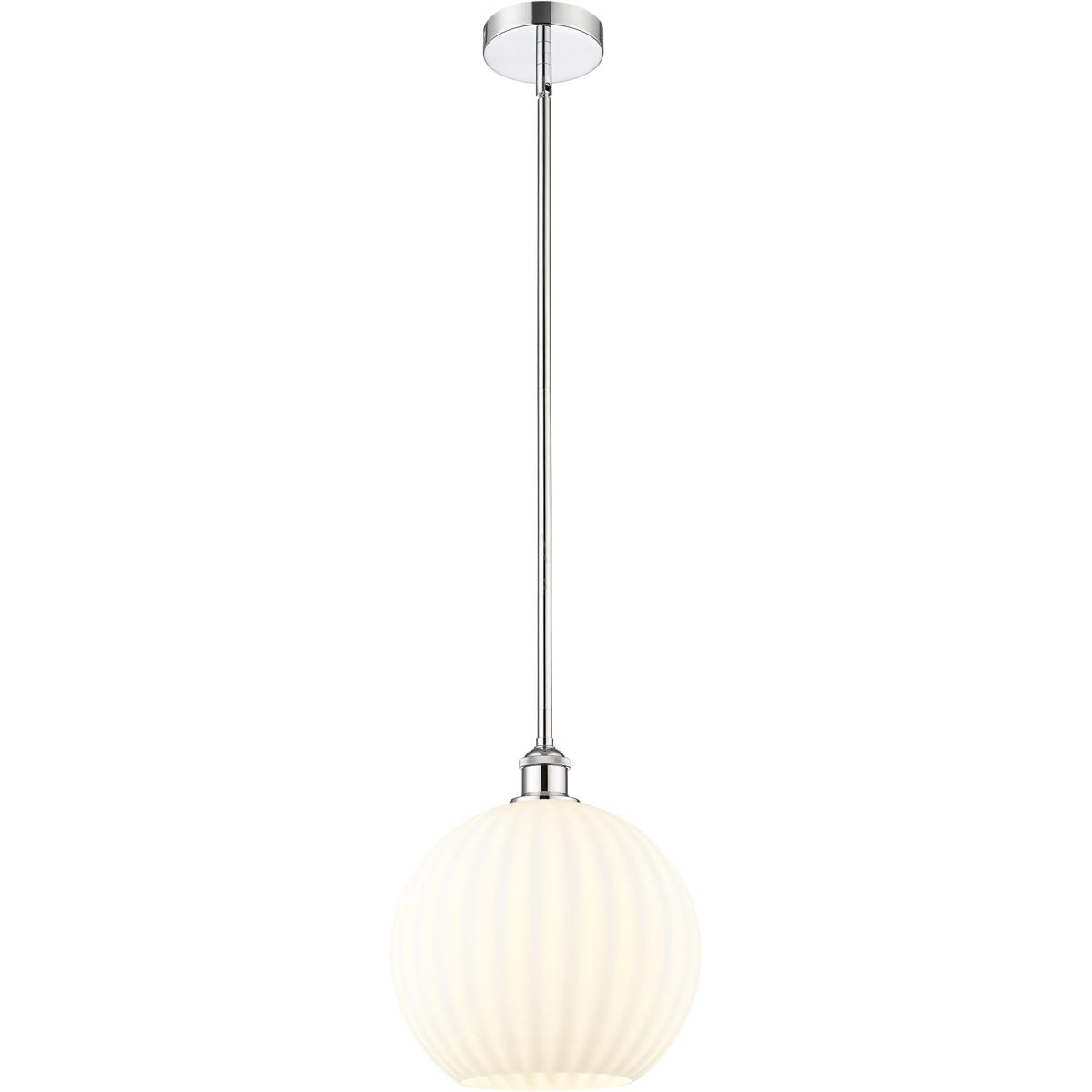Innovations Lighting 616-1S-PC-G1217-12WV Edison White Venetian 1 Light 12 inch Polished Chrome Stem Hung Pendant Ceiling Light