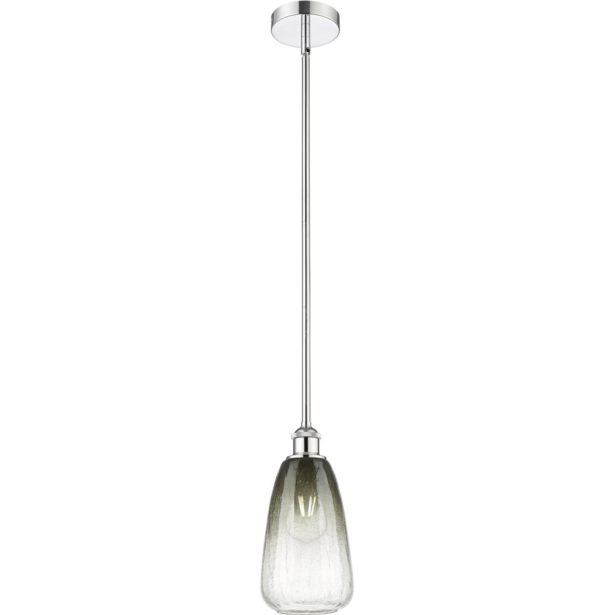 Innovations Lighting 616-1S-PC-G480-6SL Edison Brookhaven Almond 1 Light 6 inch Polished Chrome Mini Pendant Ceiling Light in Slate Glass