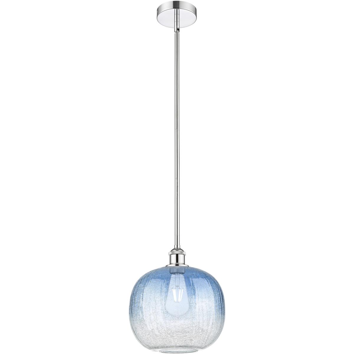 Innovations Lighting 616-1S-PC-G481-10SB Edison Brookhaven Sphere 1 Light 10.5 inch Polished Chrome Mini Pendant Ceiling Light in Sapphire Blue Glass
