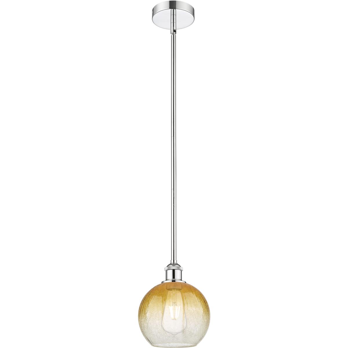 Innovations Lighting 616-1S-PC-G483-8AM Edison Brookhaven Globe 1 Light 7.88 inch Polished Chrome Mini Pendant Ceiling Light in Amber Glass