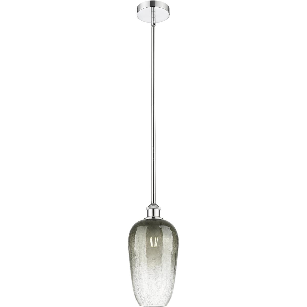 Innovations Lighting 616-1S-PC-G484-7SL Edison Brookhaven Flute 1 Light 7 inch Polished Chrome Mini Pendant Ceiling Light in Slate Glass