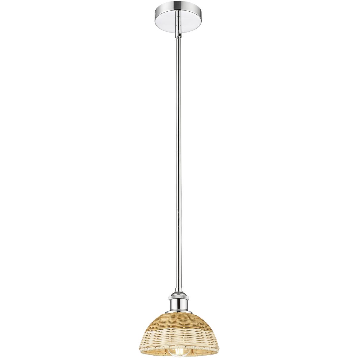 Innovations Lighting 616-1S-PC-NBD2-75-NAT Edison Bristol Natural II 1 Light 7.5 inch Polished Chrome Mini Pendant Ceiling Light