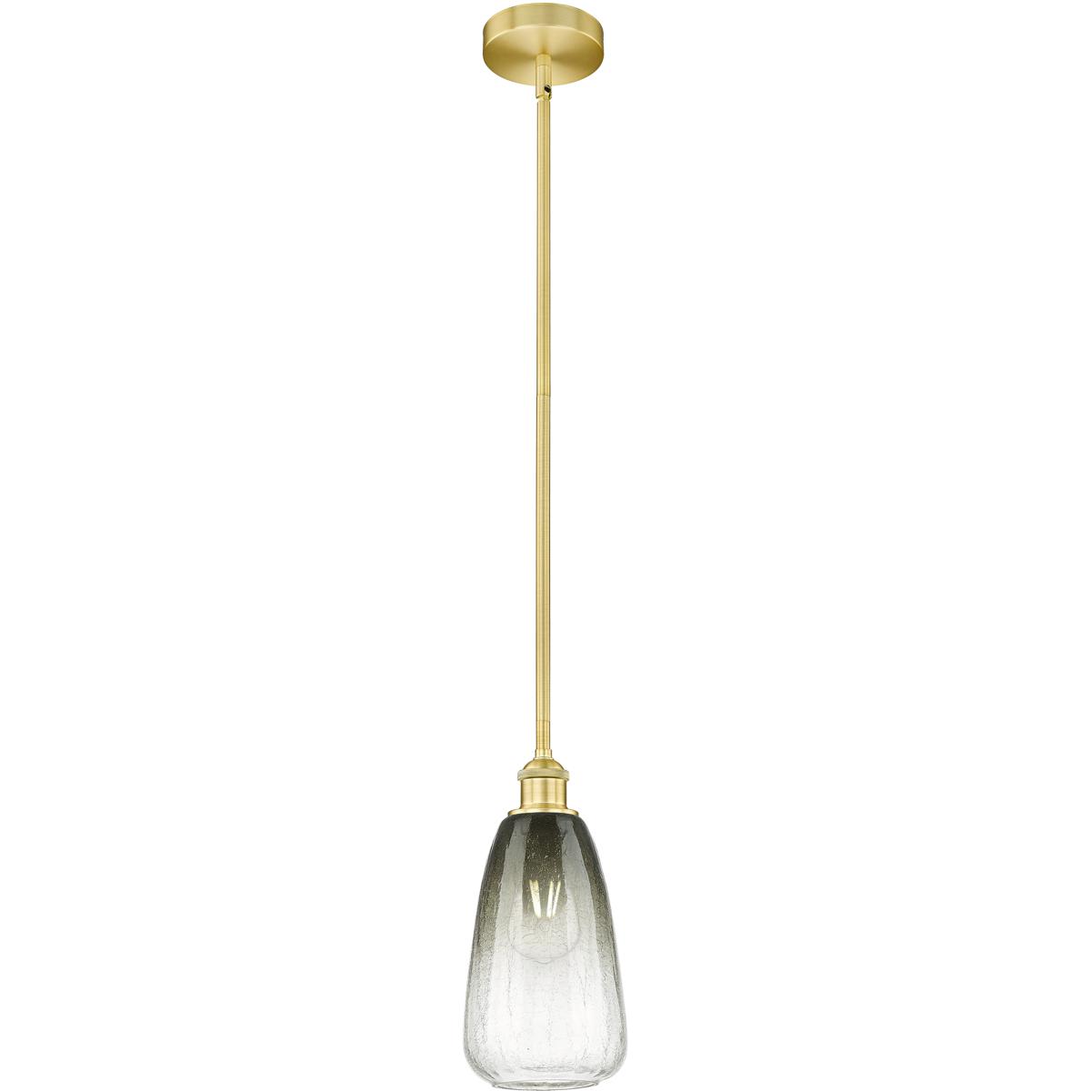 Innovations Lighting 616-1S-SG-G480-6SL Edison Brookhaven Almond 1 Light 6 inch Satin Gold Mini Pendant Ceiling Light in Slate Glass