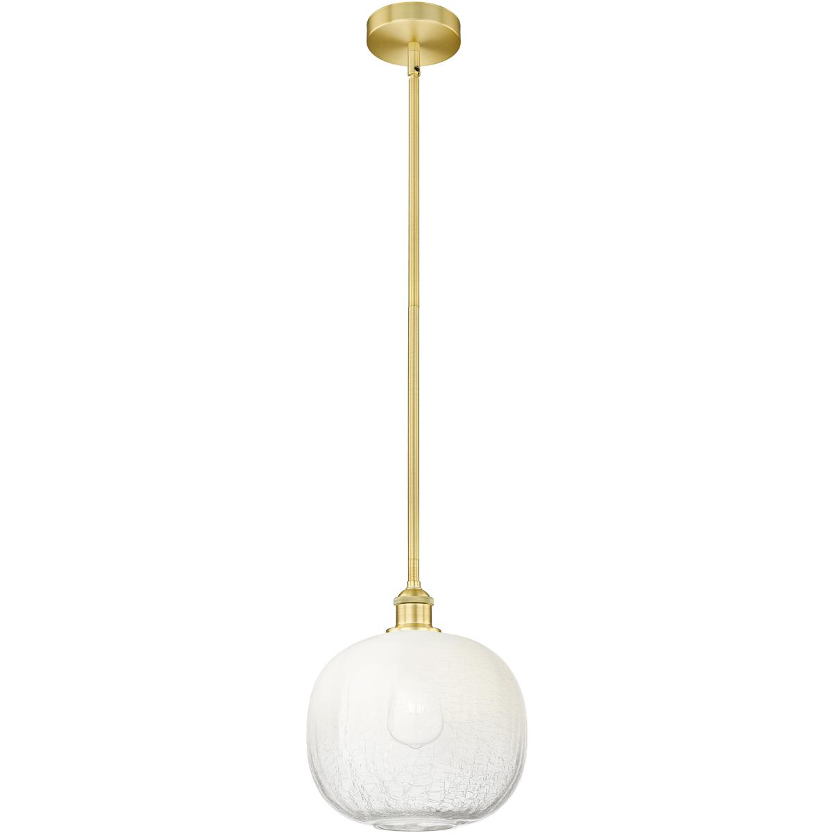 Innovations Lighting 616-1S-SG-G481-10OP Edison Brookhaven Sphere 1 Light 10.5 inch Satin Gold Mini Pendant Ceiling Light in Opal Glass