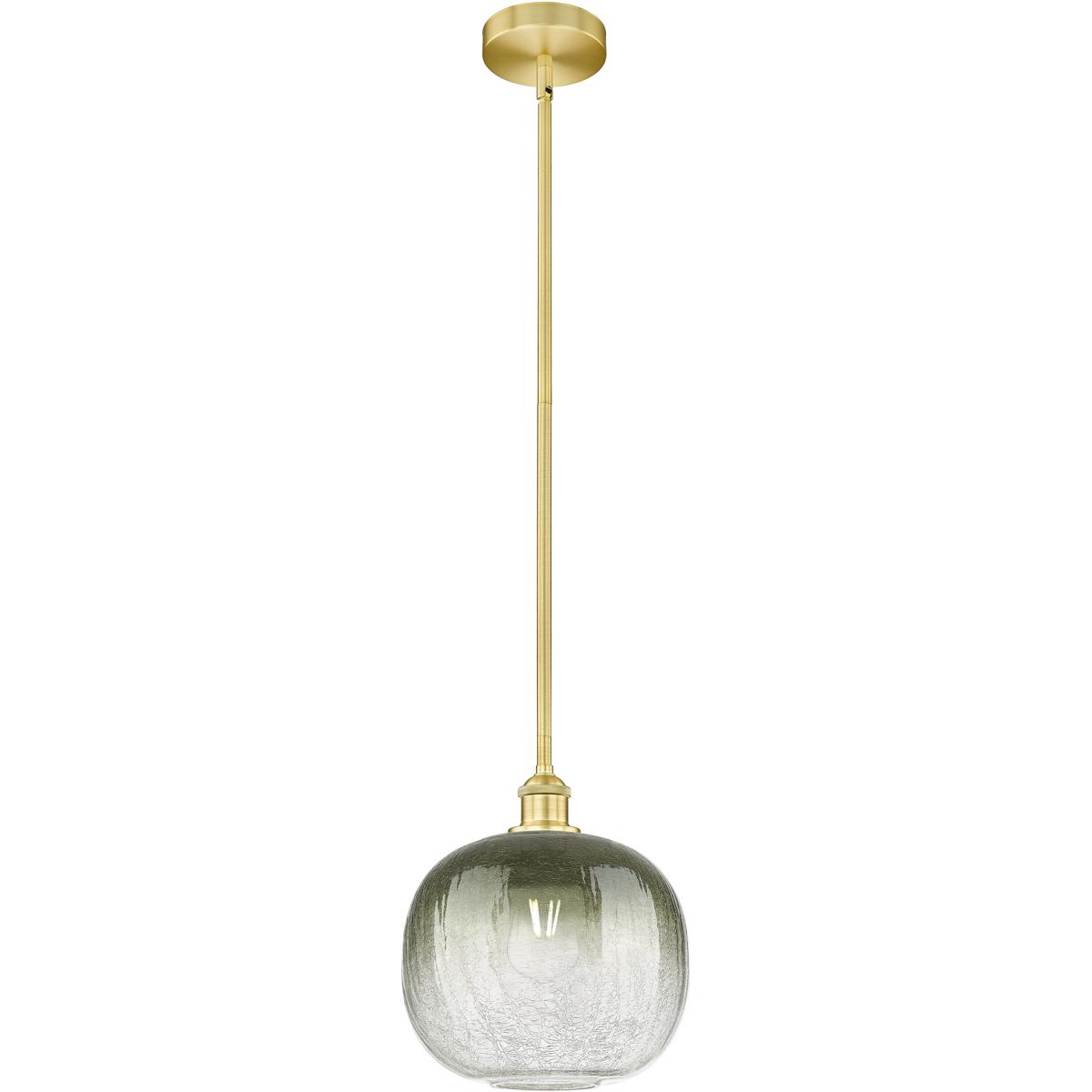 Innovations Lighting 616-1S-SG-G481-10SL Edison Brookhaven Sphere 1 Light 10.5 inch Satin Gold Mini Pendant Ceiling Light in Slate Glass