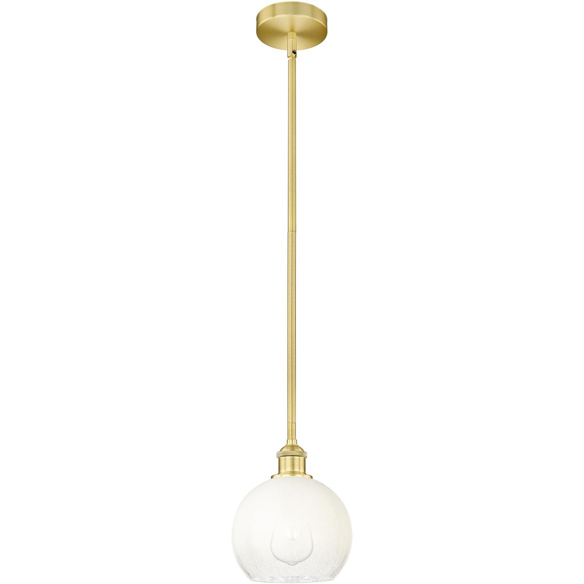 Innovations Lighting 616-1S-SG-G483-8OP Edison Brookhaven Globe 1 Light 7.88 inch Satin Gold Mini Pendant Ceiling Light in Opal Glass